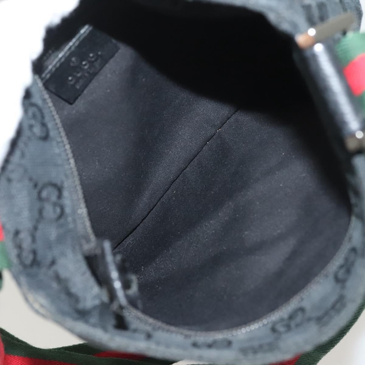 Gucci Web Strap Zip Messenger Bag Gg Canvas Black Canvas Shoulder Bag Bag ( )