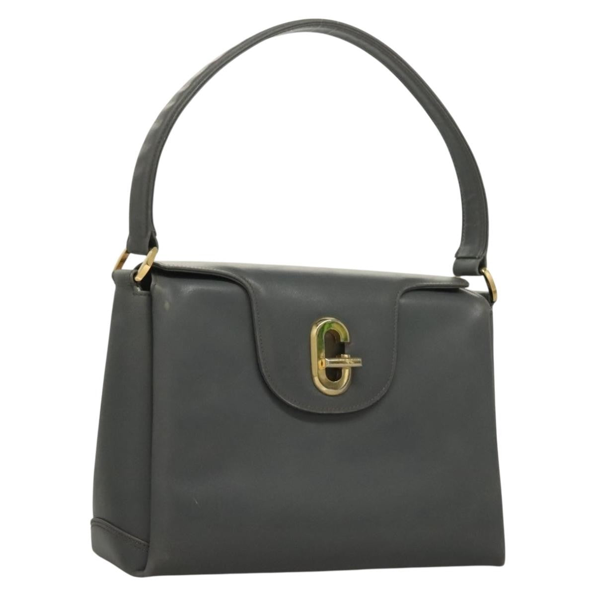 Gucci 1973 Top Handle Bag Leather Gray Leather Handbag ( )