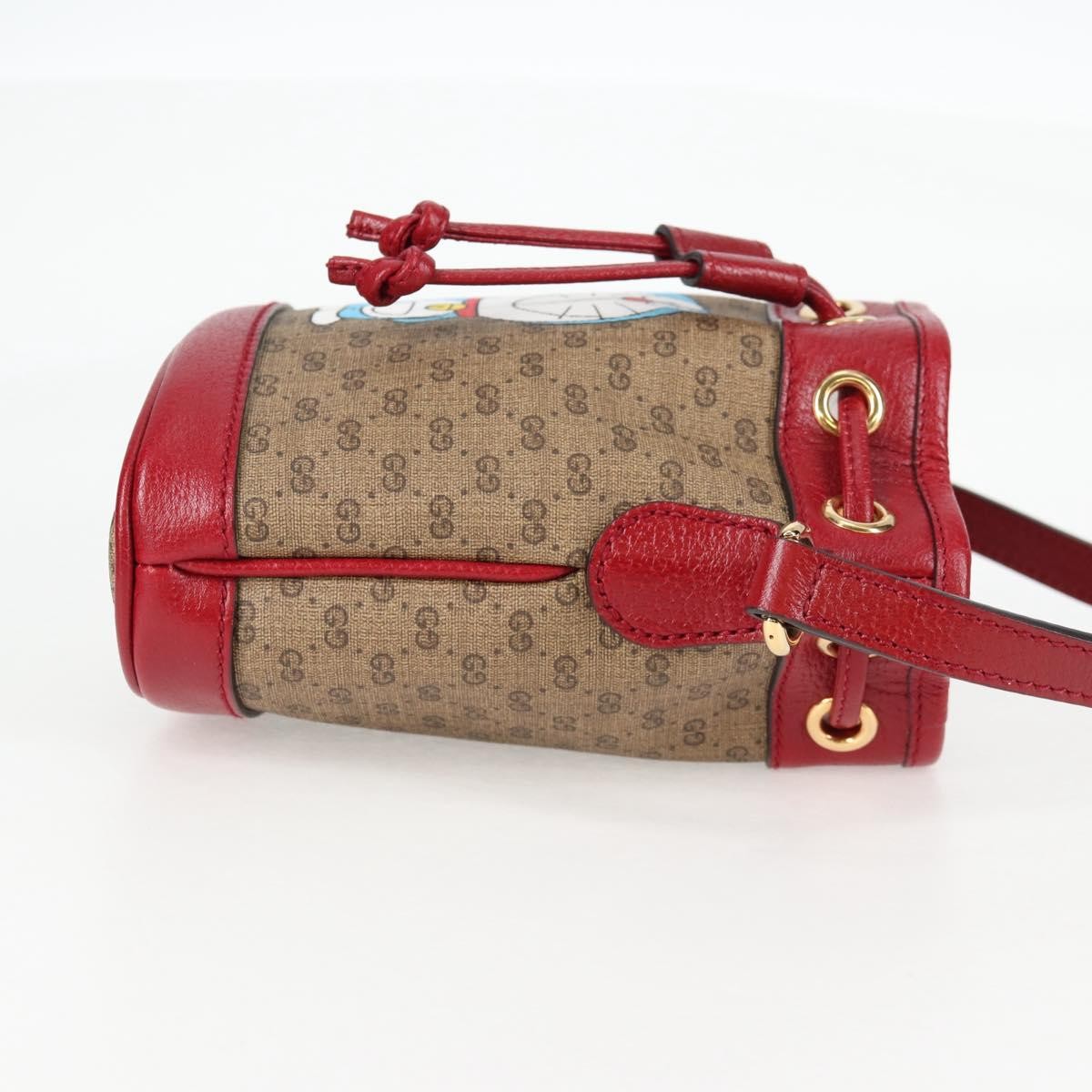 Gucci Doraemon Bucket Bag Printed Mini Gg Coated Canvas Beige Pvc Bag ( )