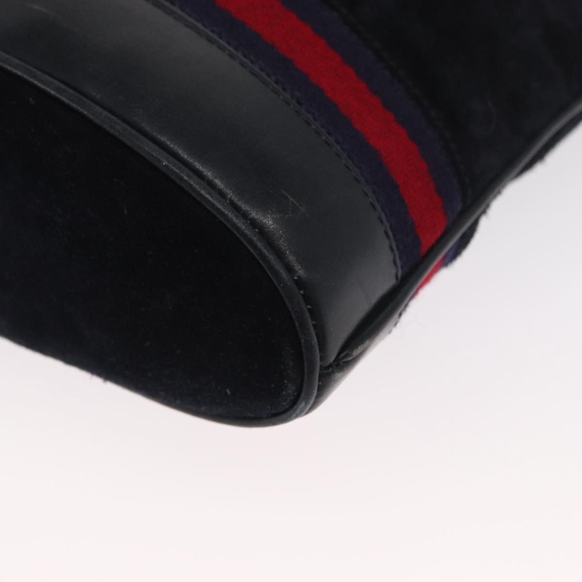 Gucci Sherry Line Shoulder Bag Suede Navy Suede Shoulder Bag Bag ( )