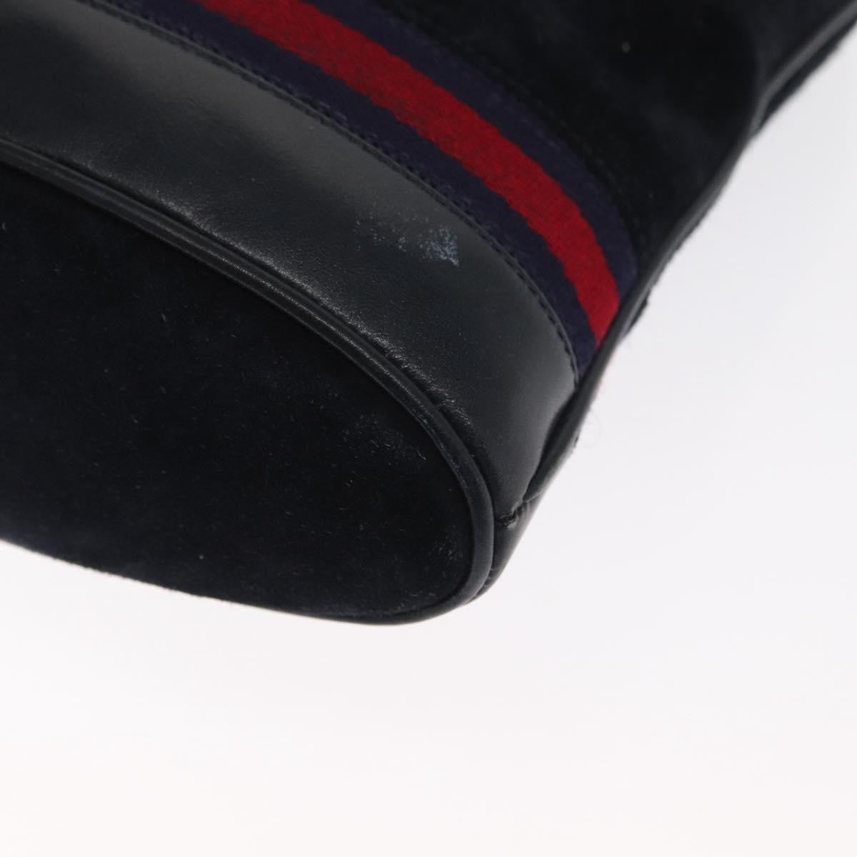 Gucci Sherry Line Shoulder Bag Suede Navy Suede Shoulder Bag Bag ( )
