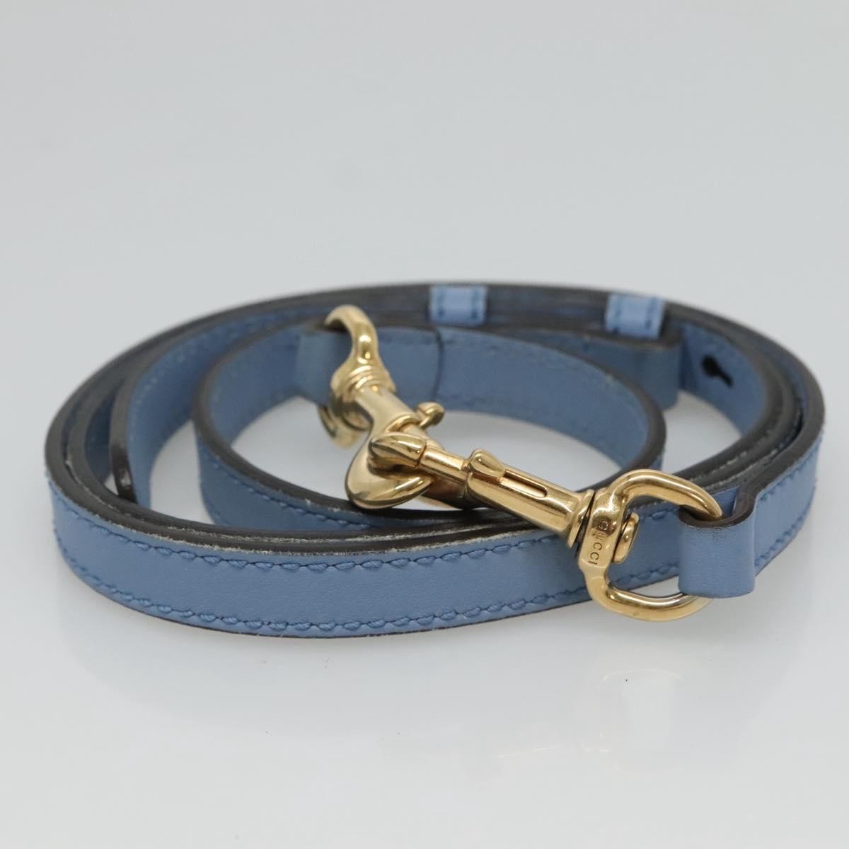 Gucci Gg Ribbon Tote Leather Blue Leather Shoulder Bag Bag ( )