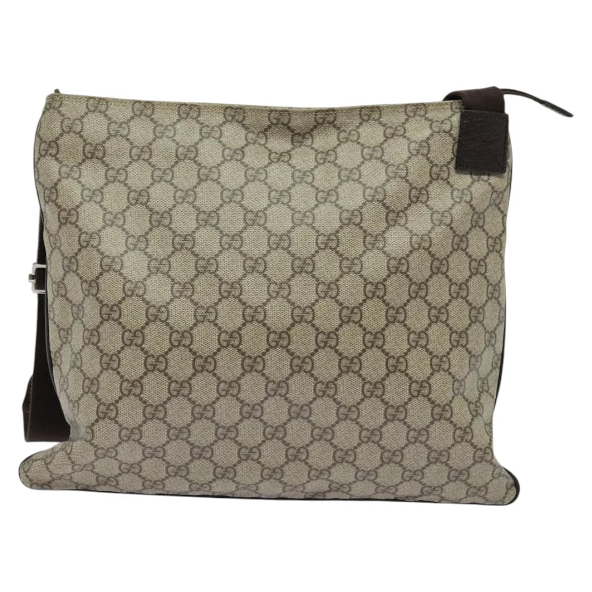 Gucci Zip Top Messenger Bag Gg Coated Canvas Beige Canvas Shoulder Bag Bag ( )