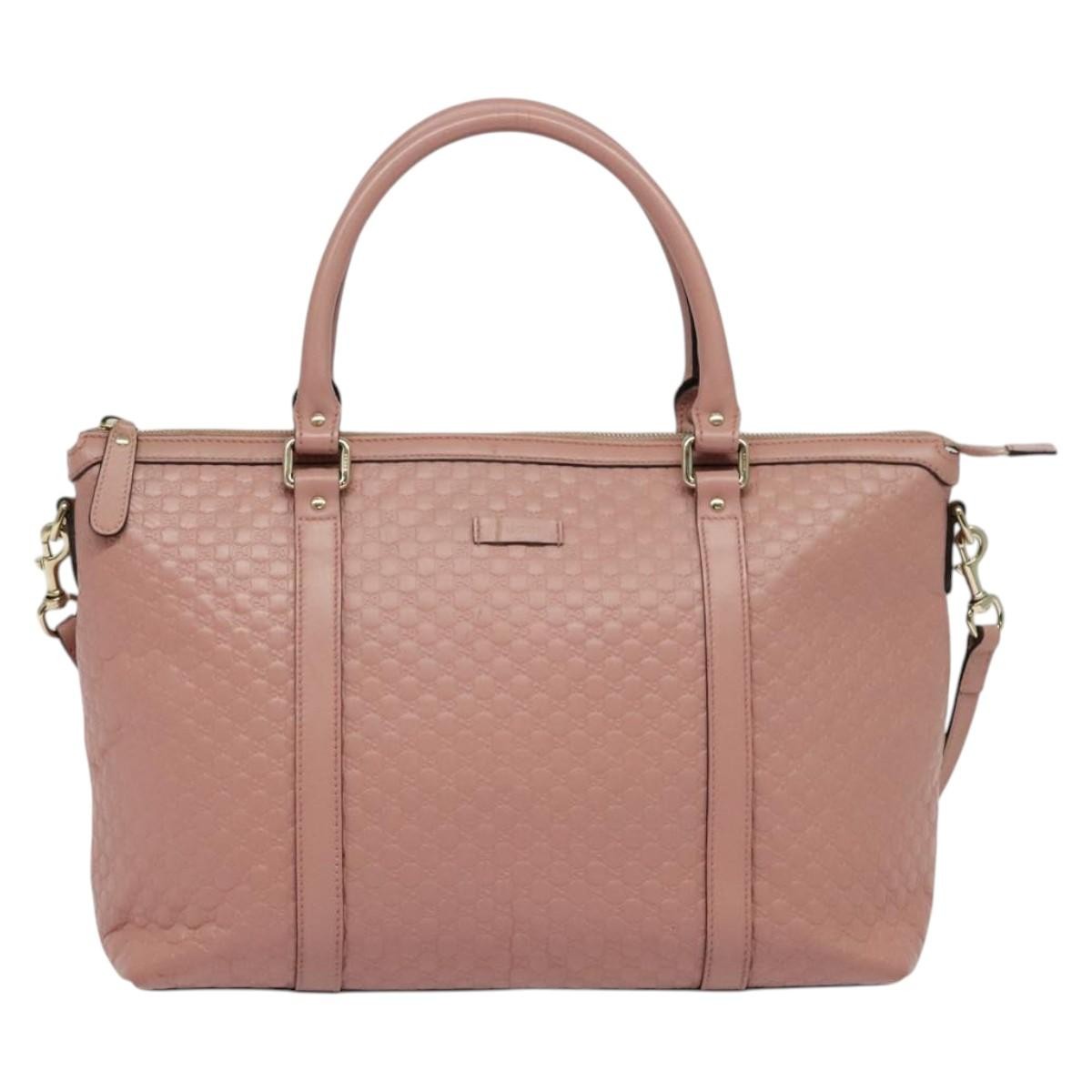 Gucci Margaux Tote (Outlet) Microguccissima Leather Pink Leather Bag ( )