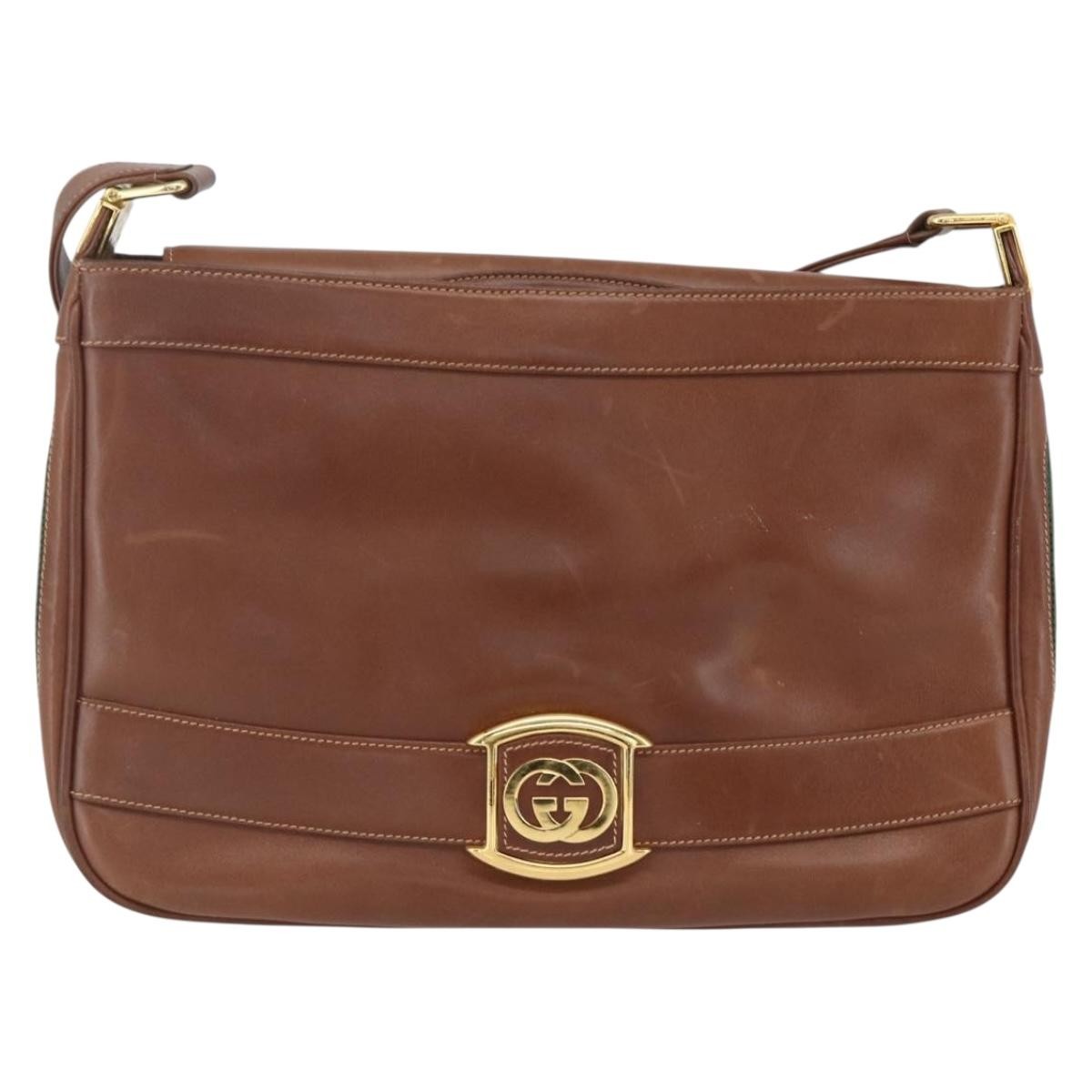 Gucci Sherry Line Shoulder Bag Leather Brown Leather Shoulder Bag Bag ( )