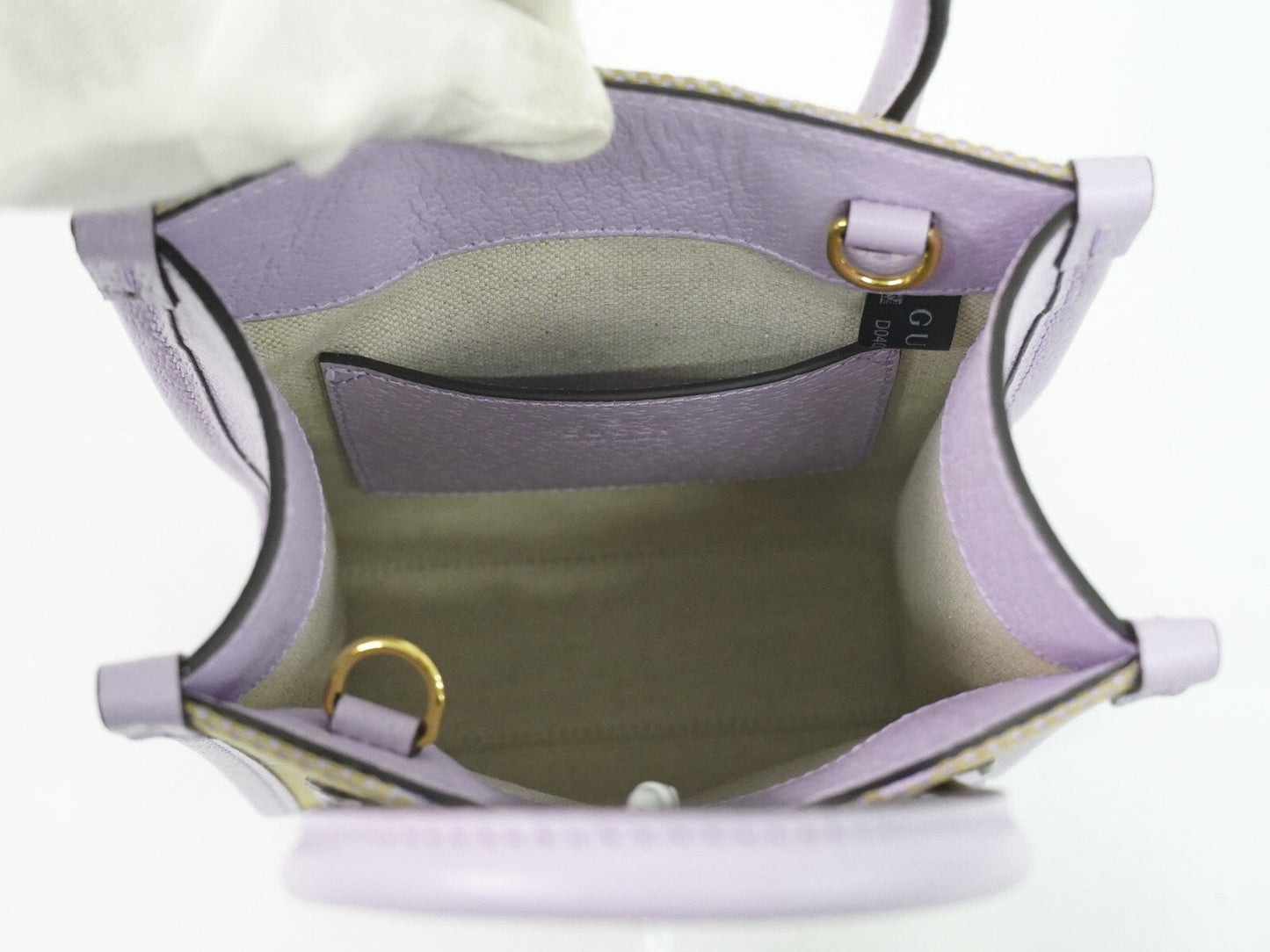 Gucci Vertical Tote Jumbo Gg Canvas Purple Canvas Bag ( )