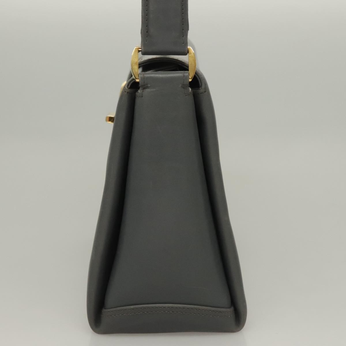 Gucci 1973 Top Handle Bag Leather Gray Leather Handbag ( )