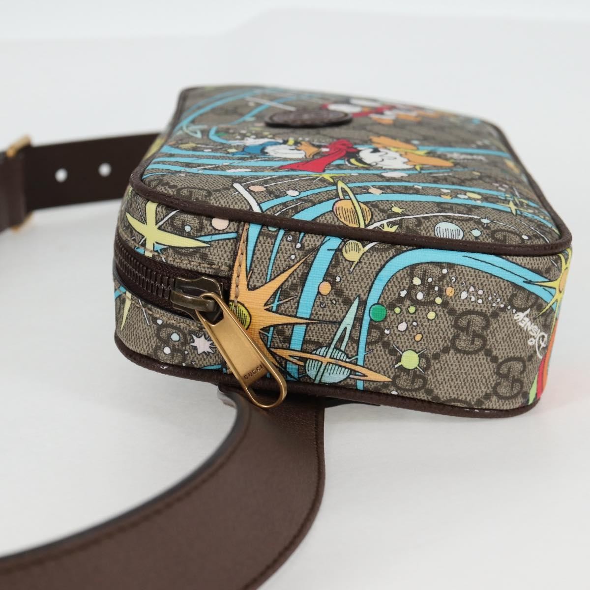 Gucci Disney Donald Duck Belt Bag Printed Gg Coated Canvas Beige Pvc Shoulder Bag Bag ( )