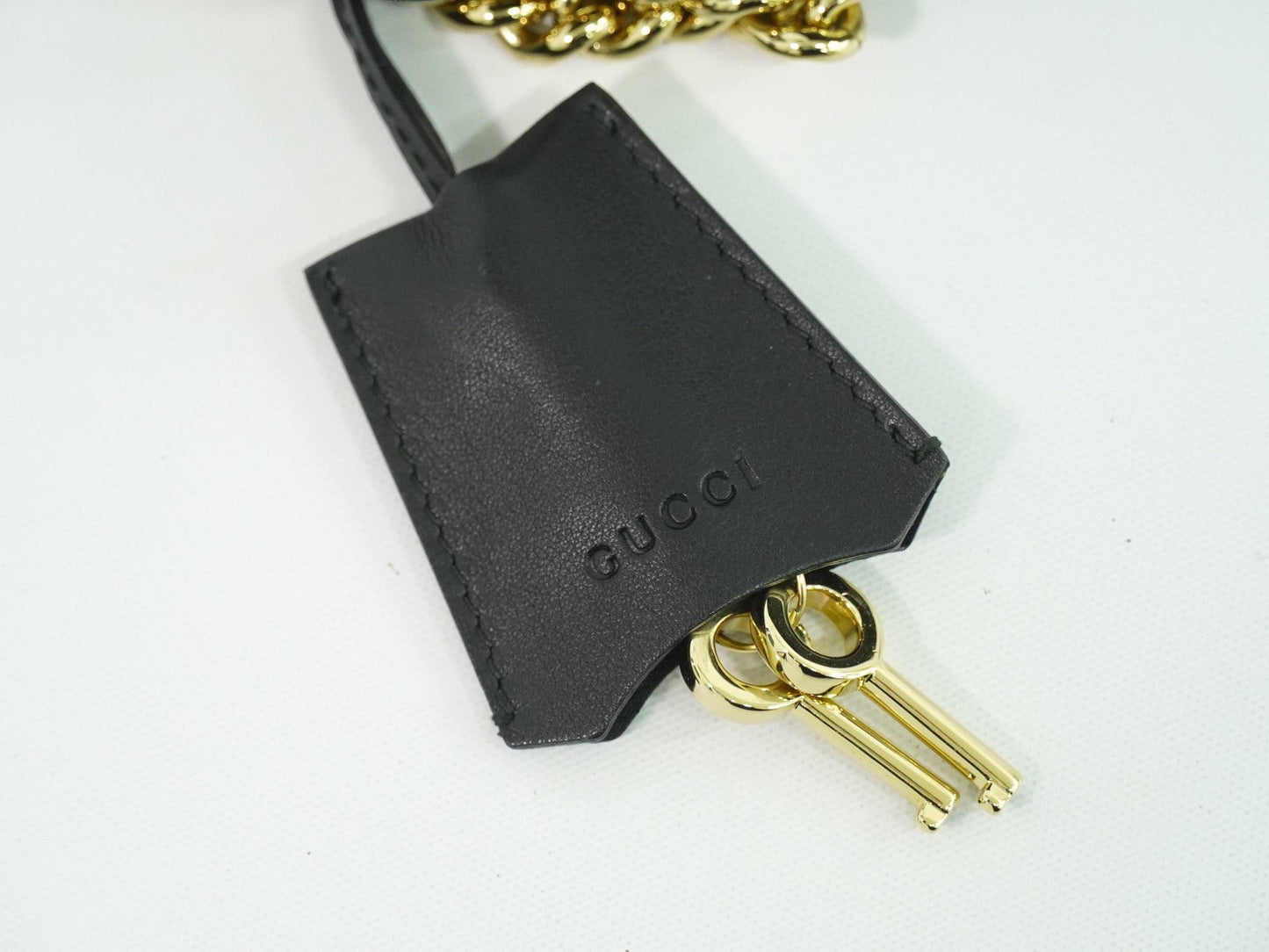 Gucci Padlock Shoulder Bag Leather Black Leather Shoulder Bag Bag ( )