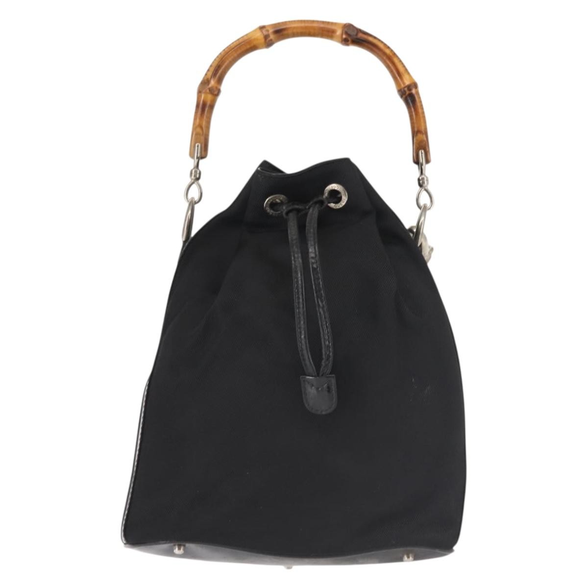 Gucci   Bamboo Bucket Bag Nylon And Leather Black Nylon Bag ( )