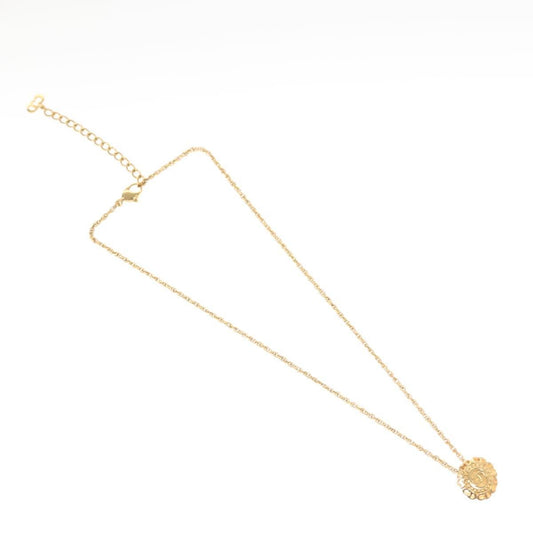 Christian Dior Cd Round Pendant Necklace Metal Gold Metal Jewelry ()
