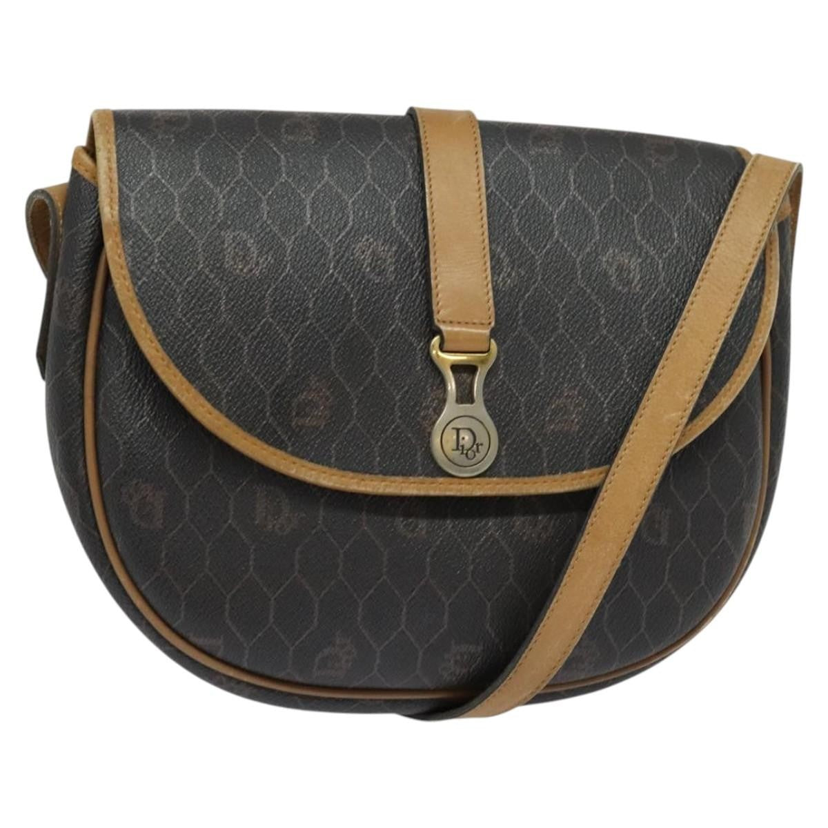 Christian Dior   Honeycomb Flap Crossbody Bag Canvas And Leather Black Canvas Bag ()