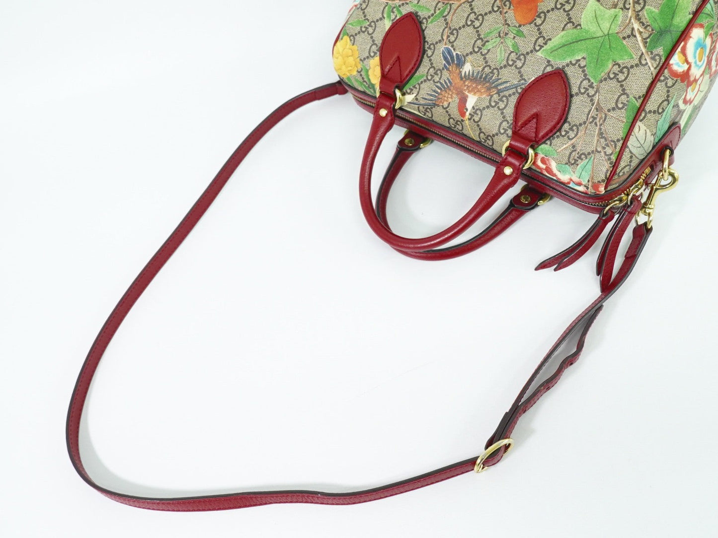 Gucci Convertible Boston Bag Tian Print Gg Coated Canvas Multicolour Canvas Handbag ( )