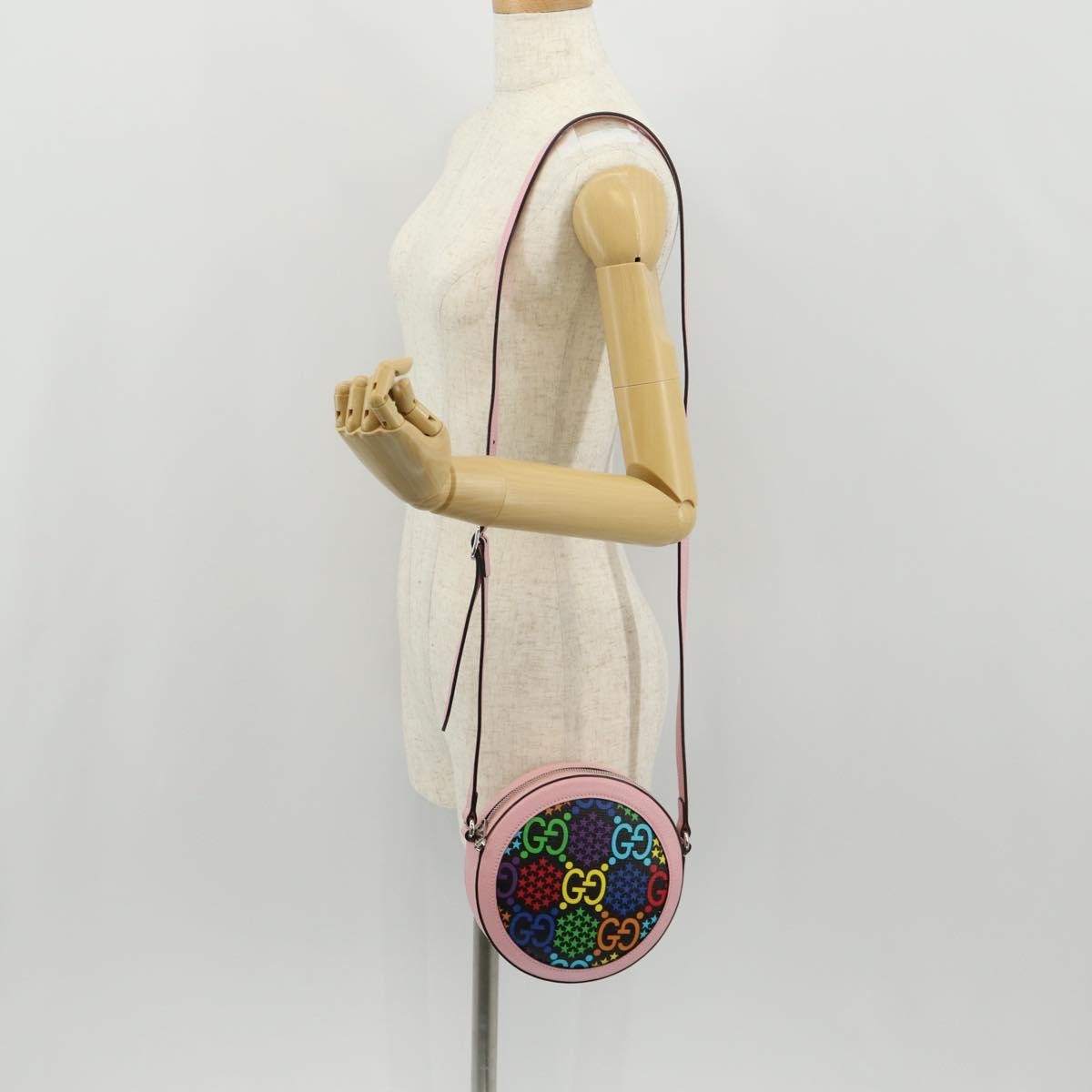 Gucci Round Shoulder Bag Psychedelic Print Gg Coated Canvas Multicolour Canvas Shoulder Bag Bag ( )