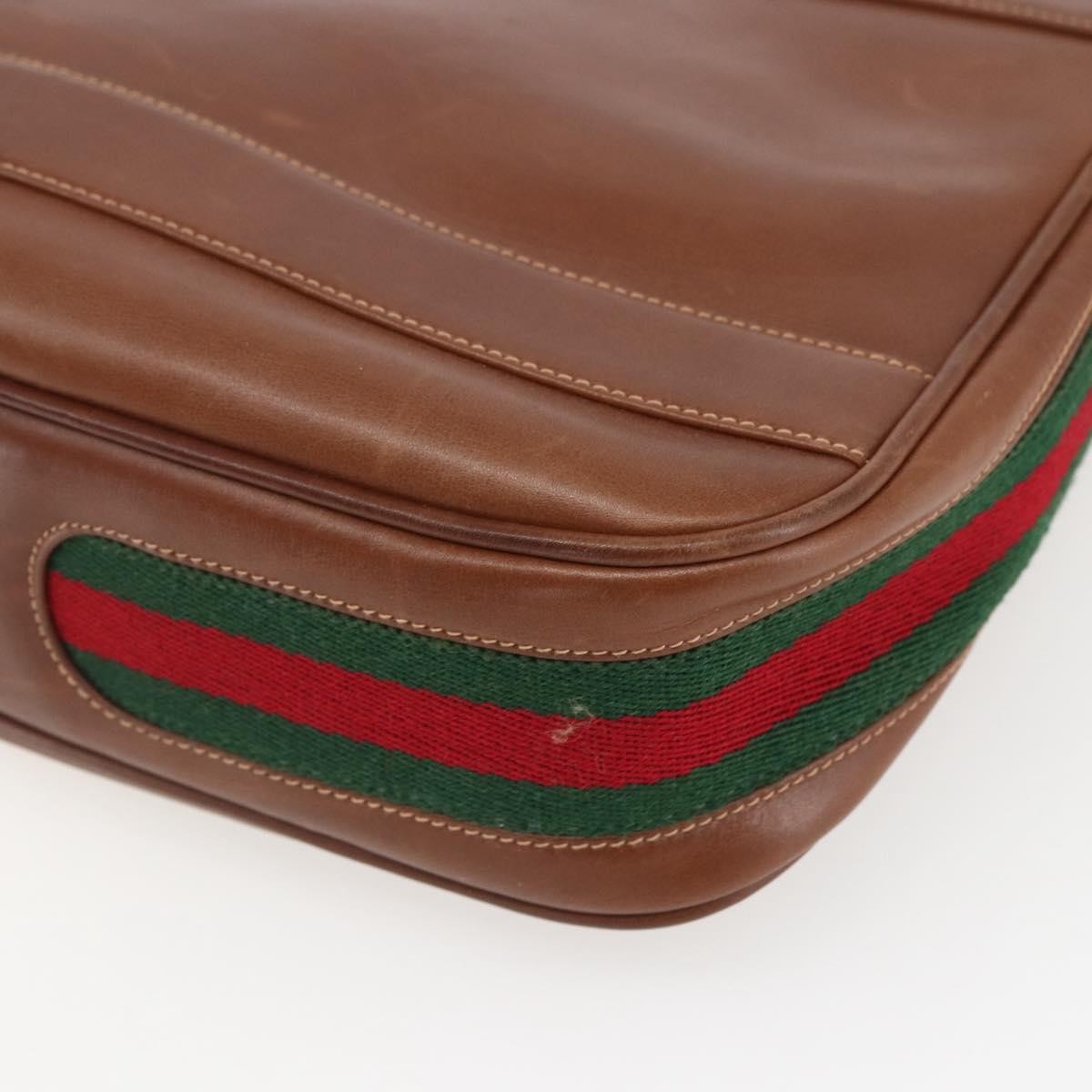 Gucci Sherry Line Shoulder Bag Leather Brown Leather Shoulder Bag Bag ( )