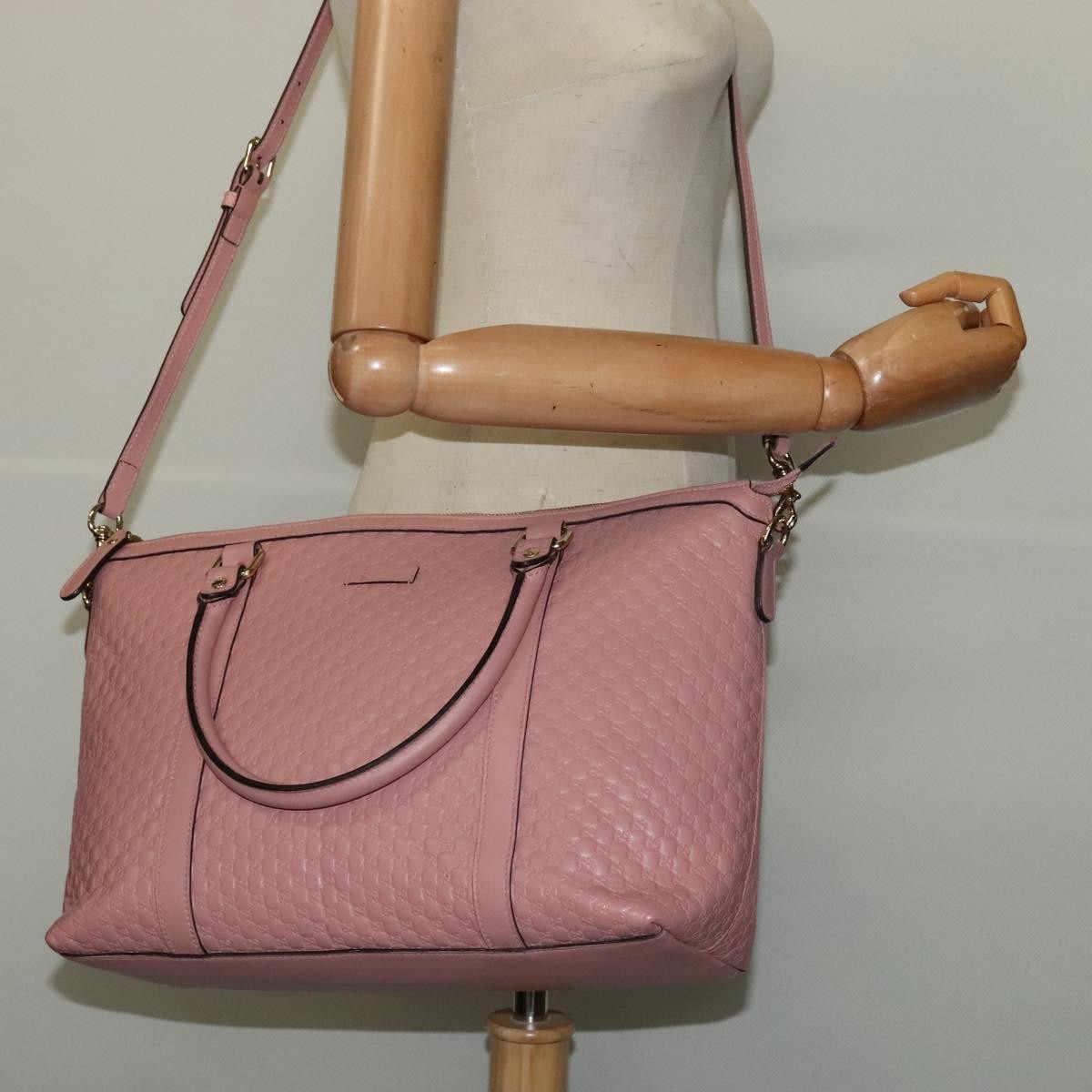 Gucci Margaux Tote (Outlet) Microguccissima Leather Pink Leather Bag ( )