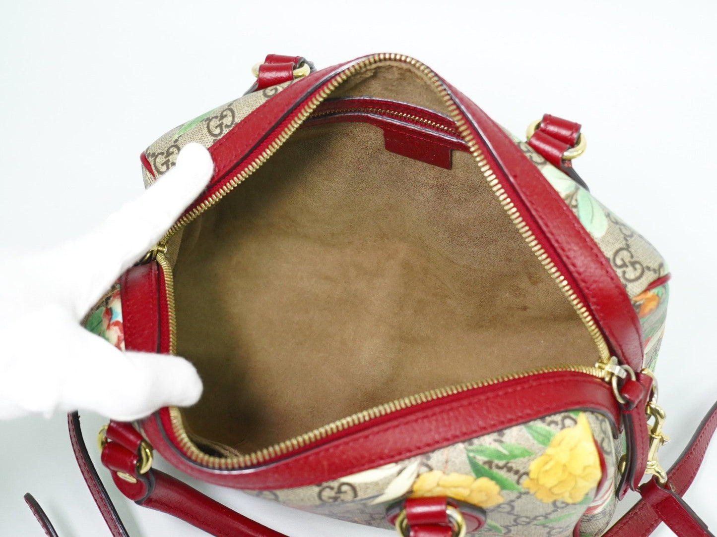 Gucci Convertible Boston Bag Tian Print Gg Coated Canvas Multicolour Canvas Handbag ( )