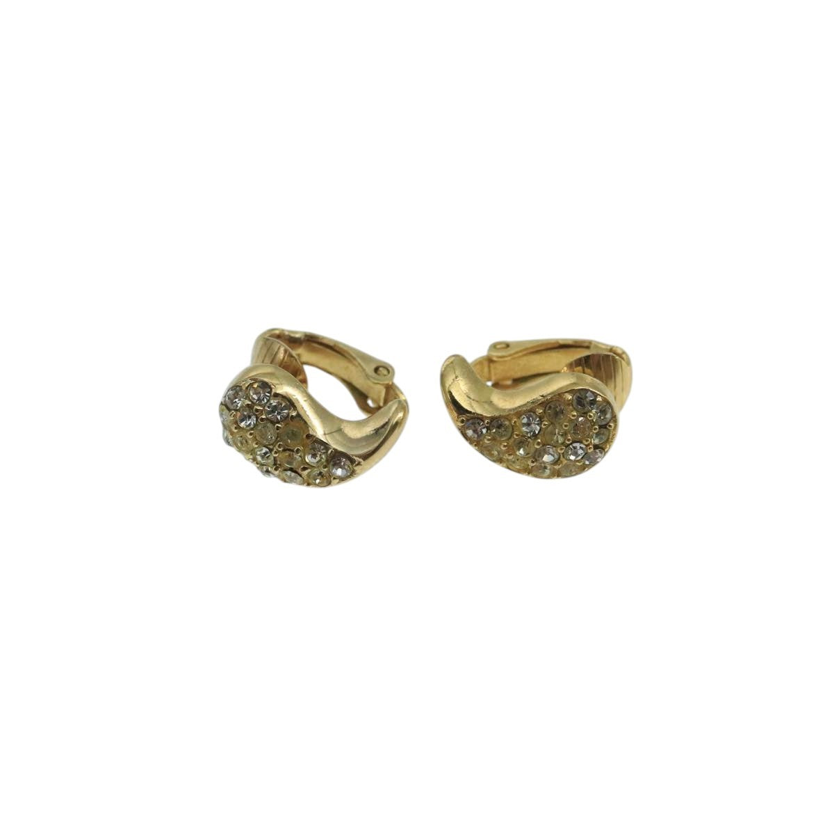 Christian Dior Cd Tribales Drop Clip On Earrings Metal With Faux Pearls Gold Metal Earrings Jewelry ()