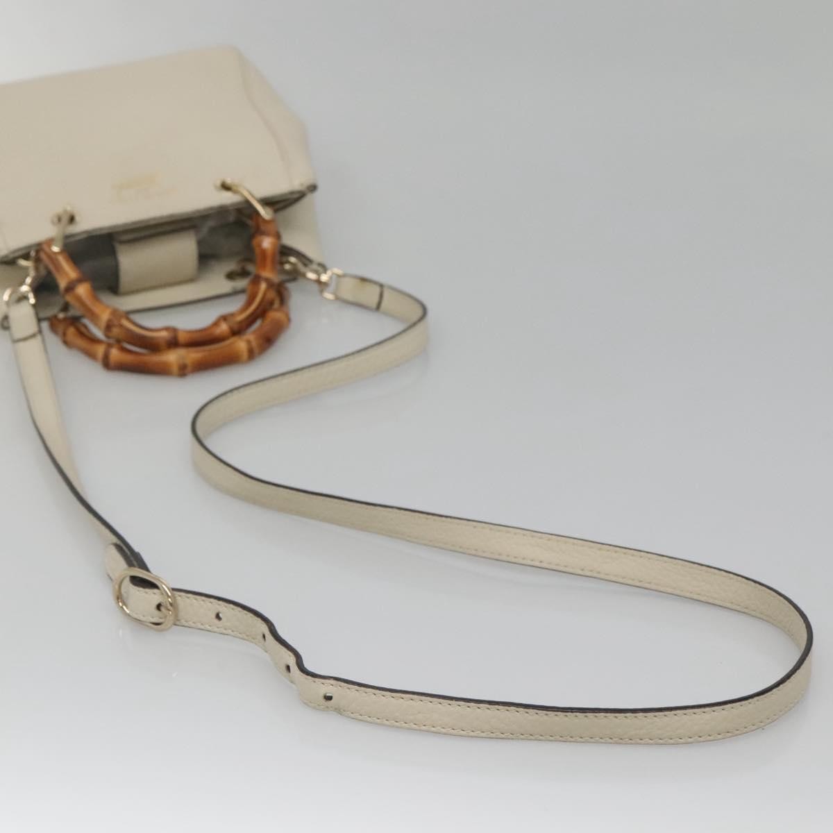Gucci Bamboo Shopper Bag Leather White Leather Bag ( )