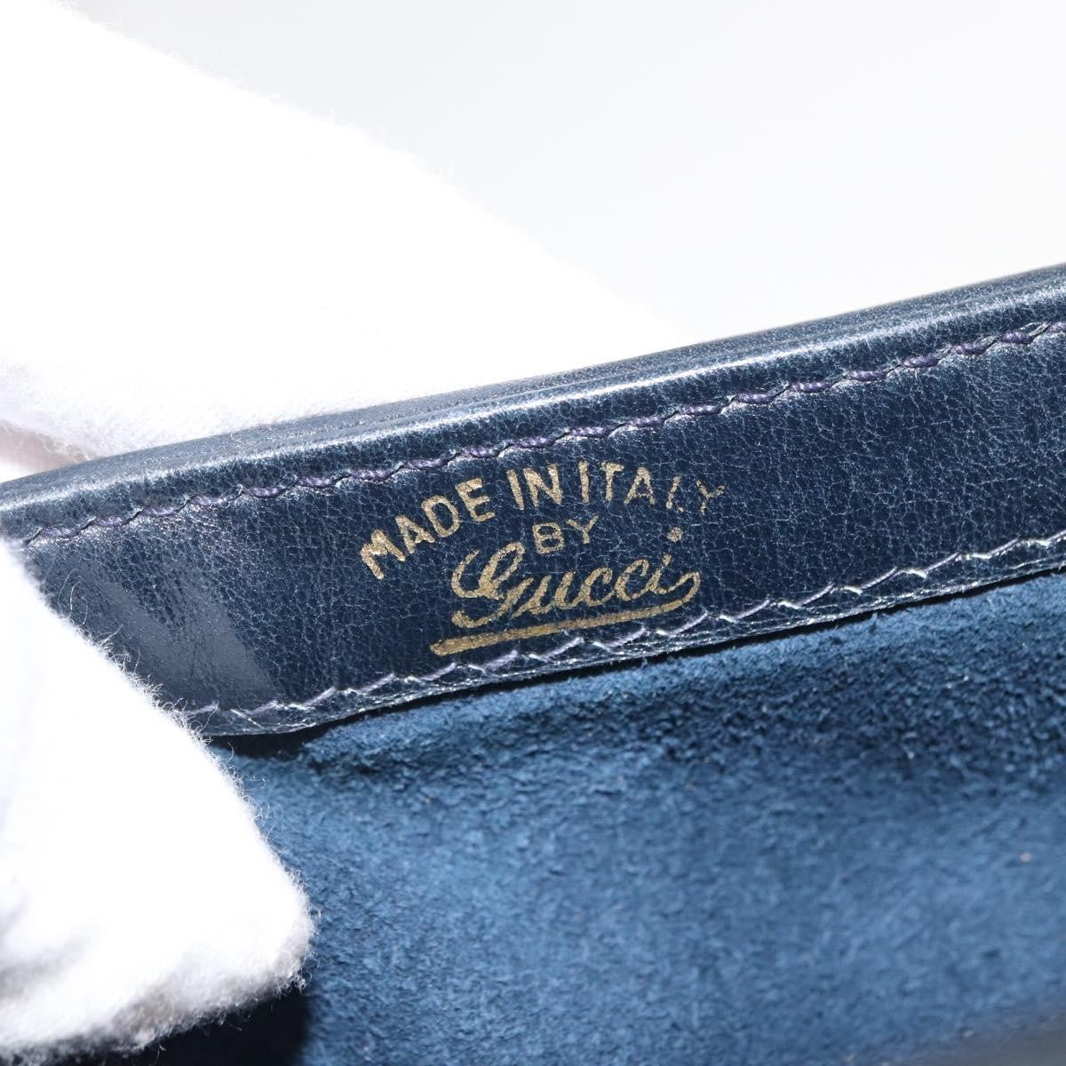 Gucci Sherry Line Shoulder Bag Suede Navy Suede Shoulder Bag Bag ( )