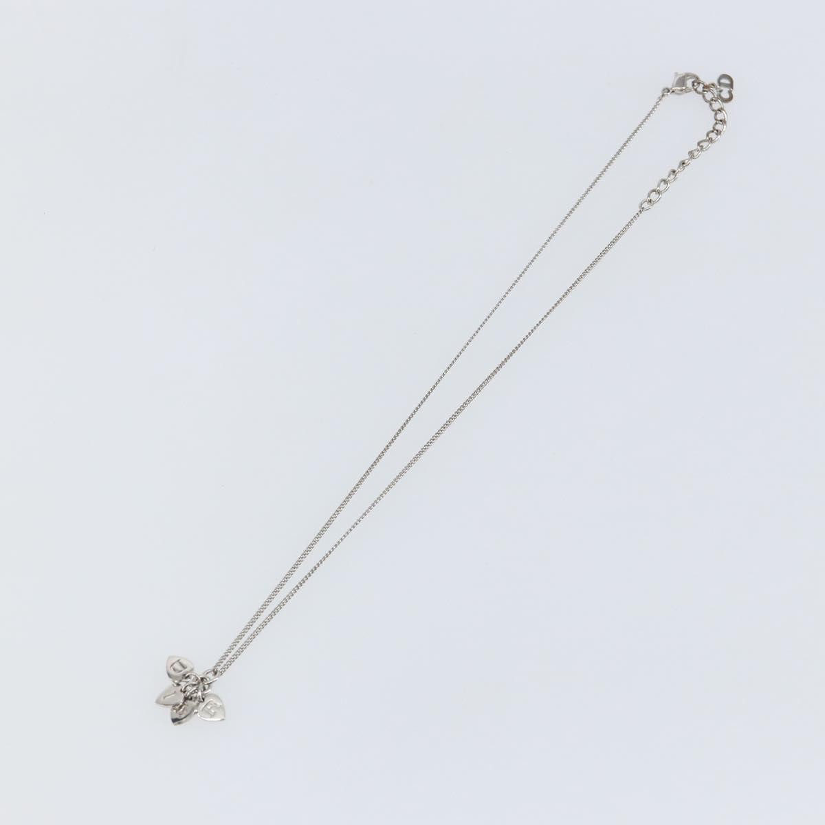 Christian Dior Cd Heart Necklace Metal Silver Metal Jewelry ()