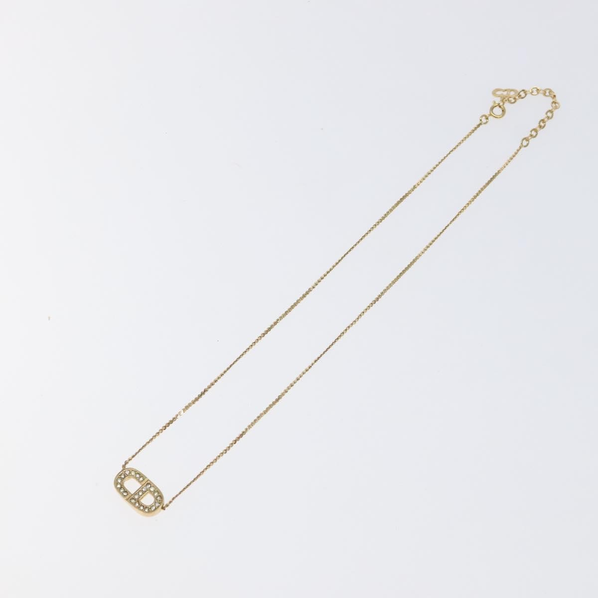 Christian Dior Cd Pendant Necklace Metal And Crystals Gold Metal Jewelry ()