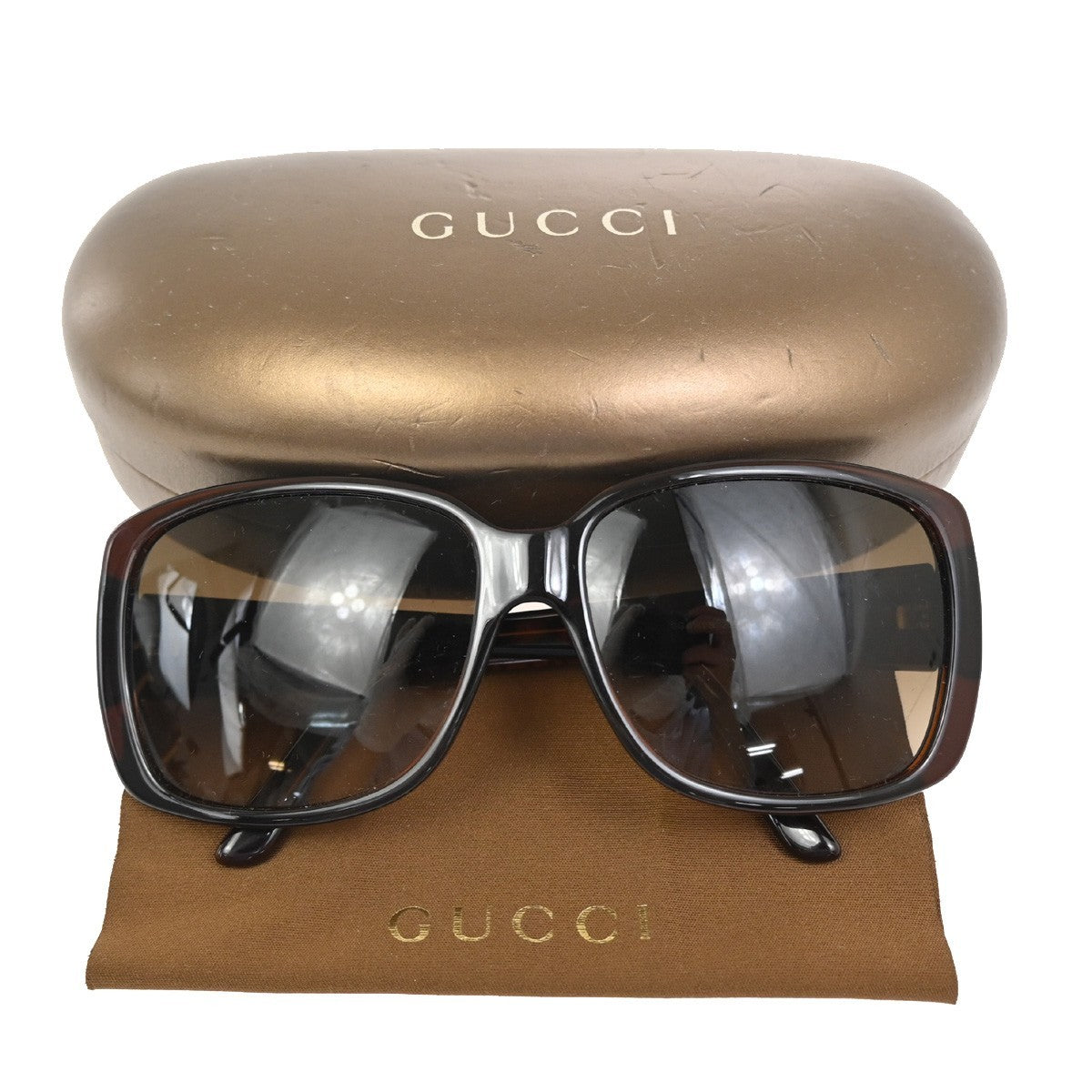 Gucci Eyewear Interlocking G Sunglasses Brown Plastic Sunglasse Accessory ( )
