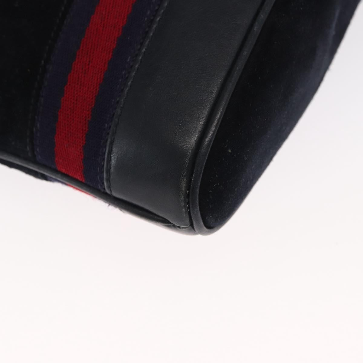 Gucci Sherry Line Shoulder Bag Suede Navy Suede Shoulder Bag Bag ( )