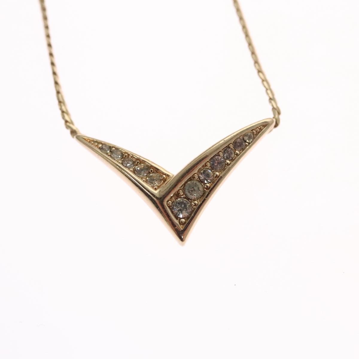 Christian Dior Collar Necklace Metal With Faux Pearls Gold Metal Jewelry ()