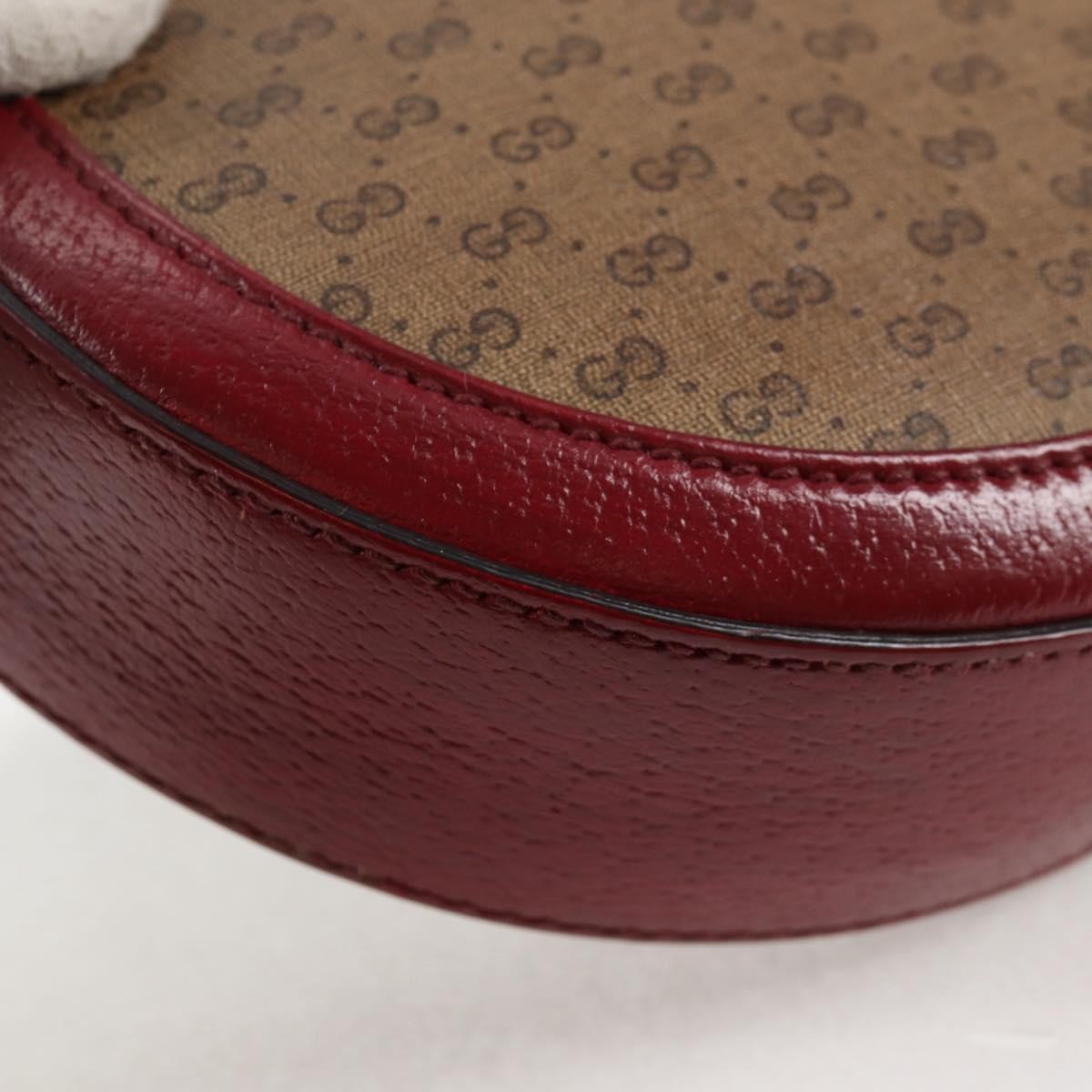 Gucci Doraemon Round Shoulder Bag Printed Mini Gg Coated Canvas Beige Pvc Bag ( )