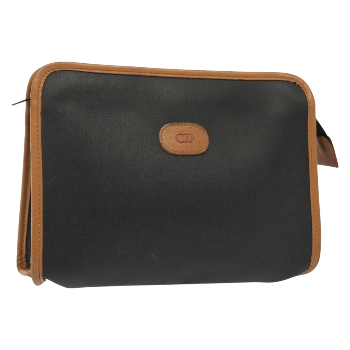 Christian Dior Homme Zip Around Pouch Leather Black Pvc Clutche & Pouche Bag ()