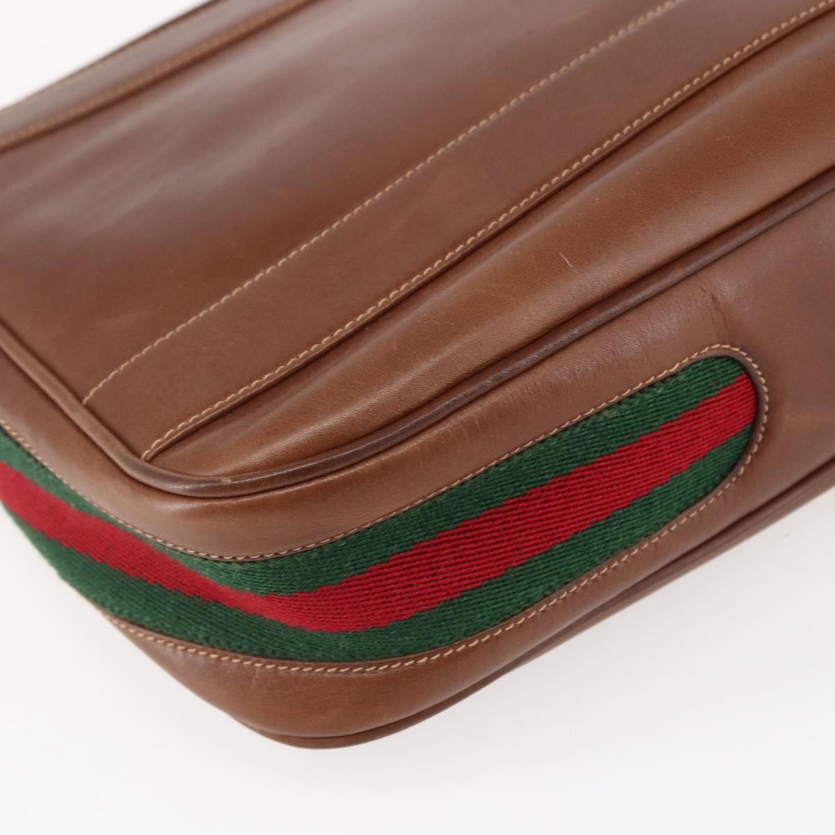Gucci Sherry Line Shoulder Bag Leather Brown Leather Shoulder Bag Bag ( )