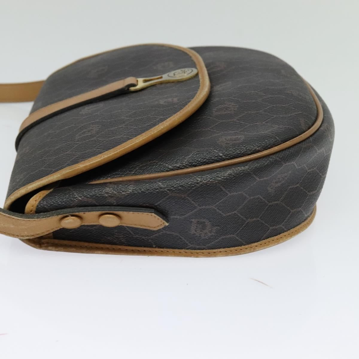 Christian Dior   Honeycomb Flap Crossbody Bag Canvas And Leather Black Canvas Bag ()