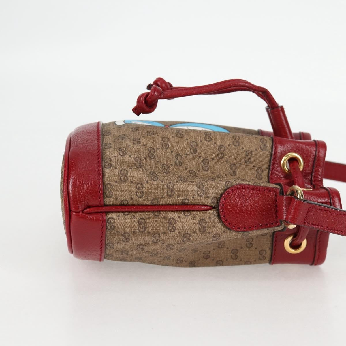Gucci Doraemon Bucket Bag Printed Mini Gg Coated Canvas Beige Pvc Bag ( )