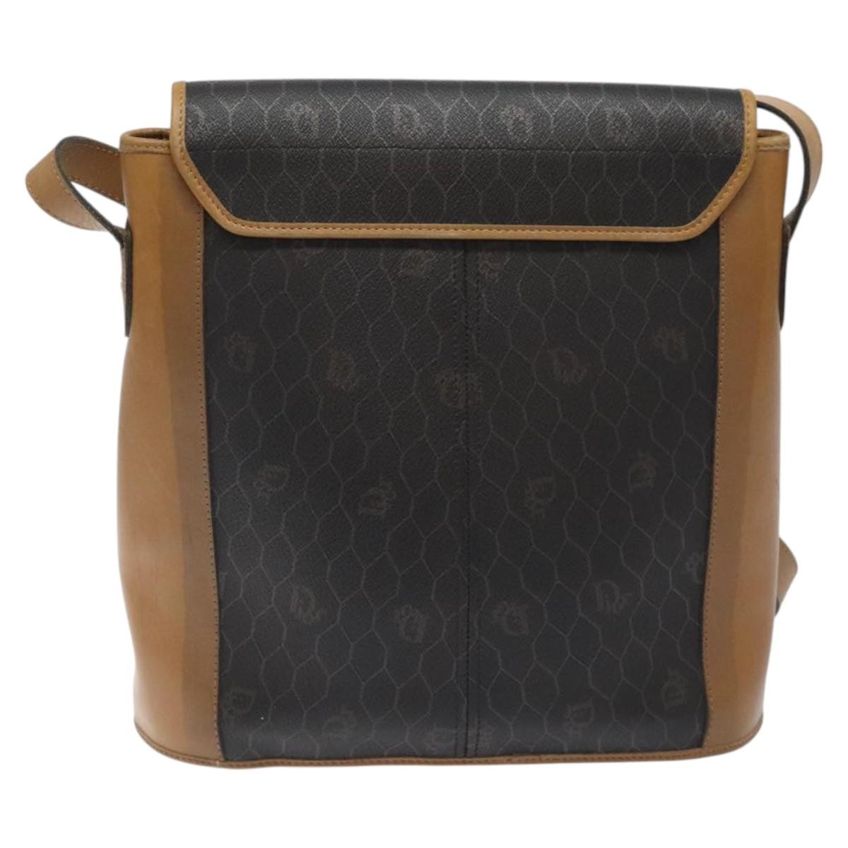 Christian Dior   Honeycomb Flap Crossbody Bag Canvas And Leather Black Canvas Bag ()
