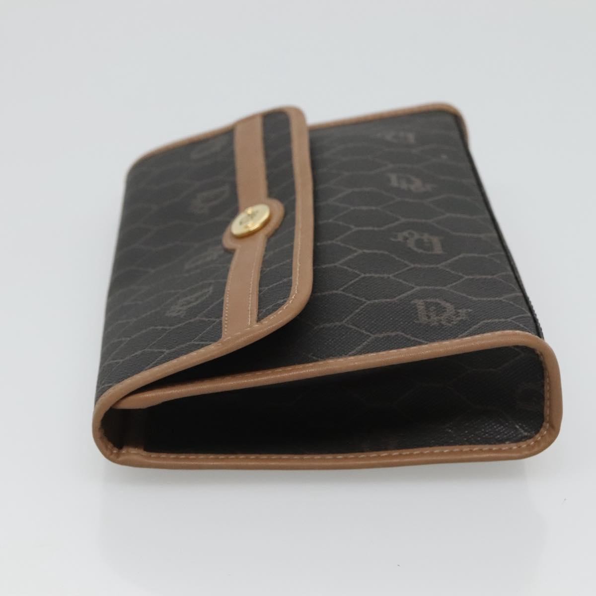 Christian Dior   Honeycomb Chain Canvas Black Pvc Clutche & Pouche Bag ()
