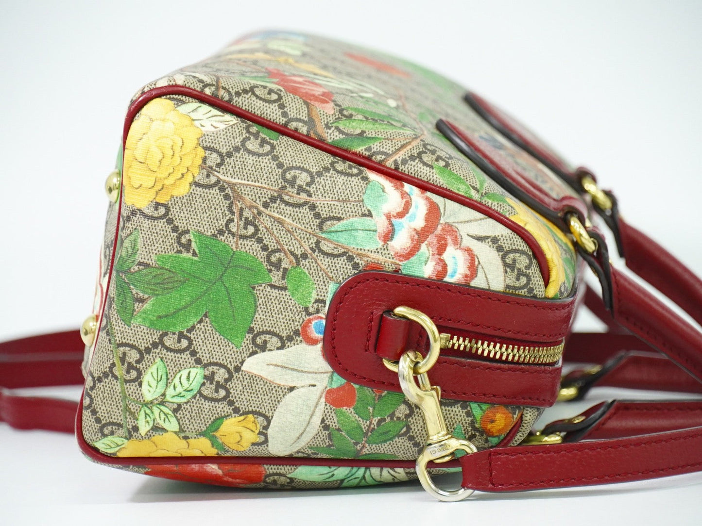 Gucci Convertible Boston Bag Tian Print Gg Coated Canvas Multicolour Canvas Handbag ( )