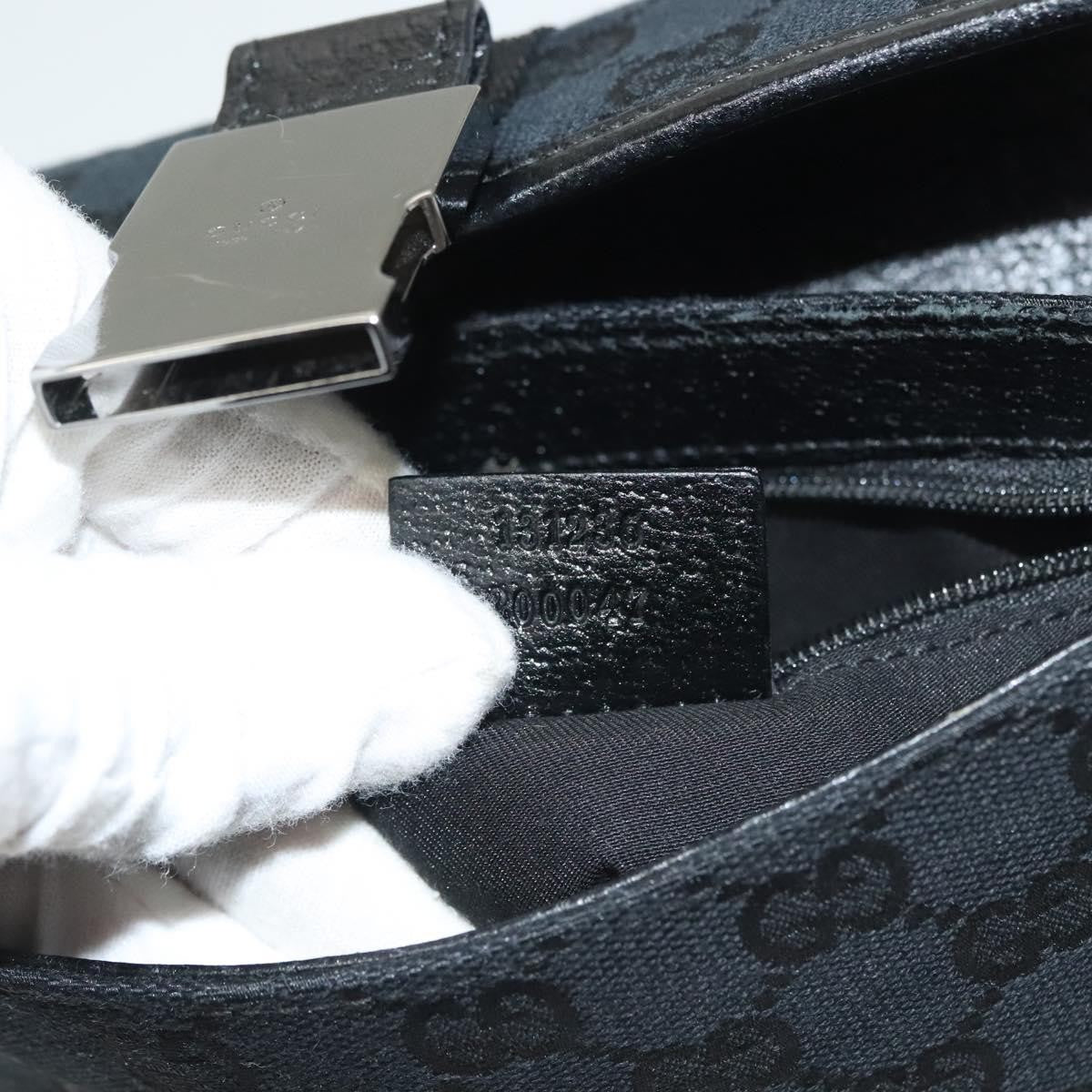 Gucci Buckle Belt Bag Gg Canvas Black Canvas Bag ( )