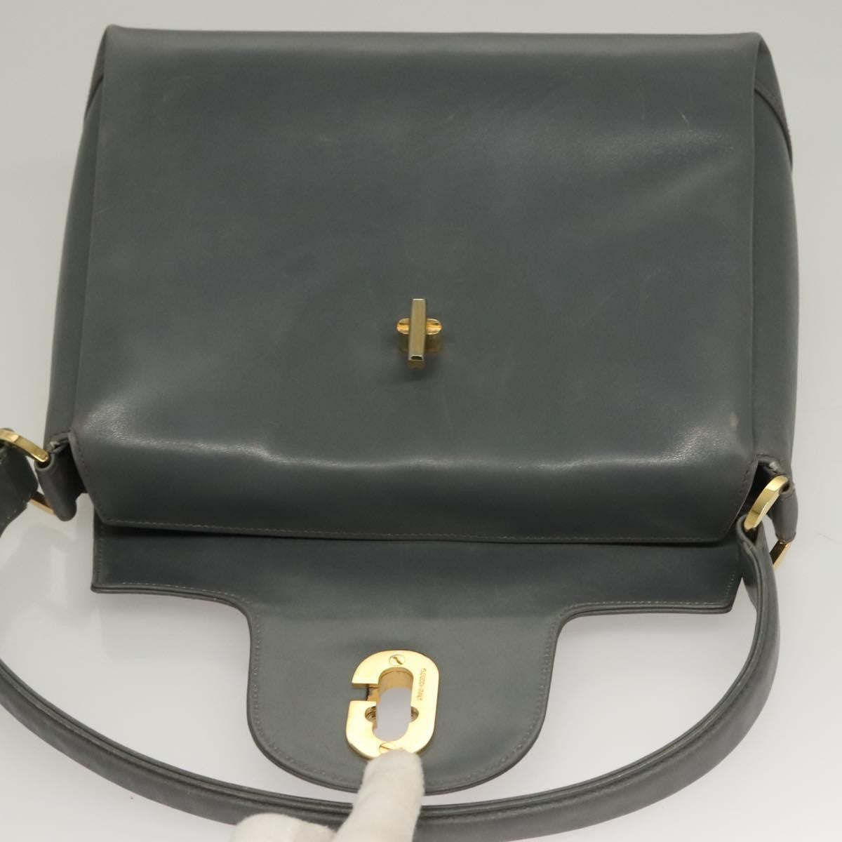 Gucci 1973 Top Handle Bag Leather Gray Leather Handbag ( )