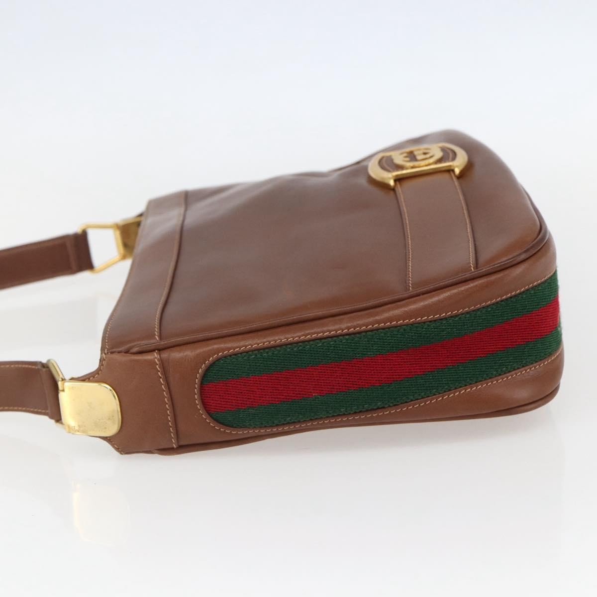 Gucci Sherry Line Shoulder Bag Leather Brown Leather Shoulder Bag Bag ( )