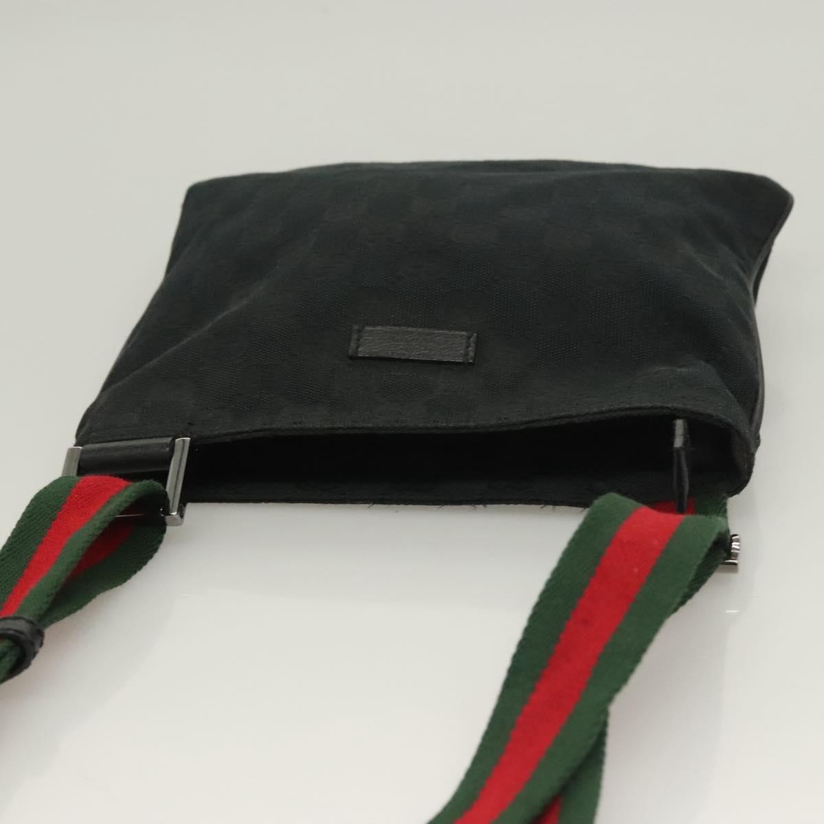 Gucci Web Strap Zip Messenger Bag Gg Canvas Black Canvas Shoulder Bag Bag ( )