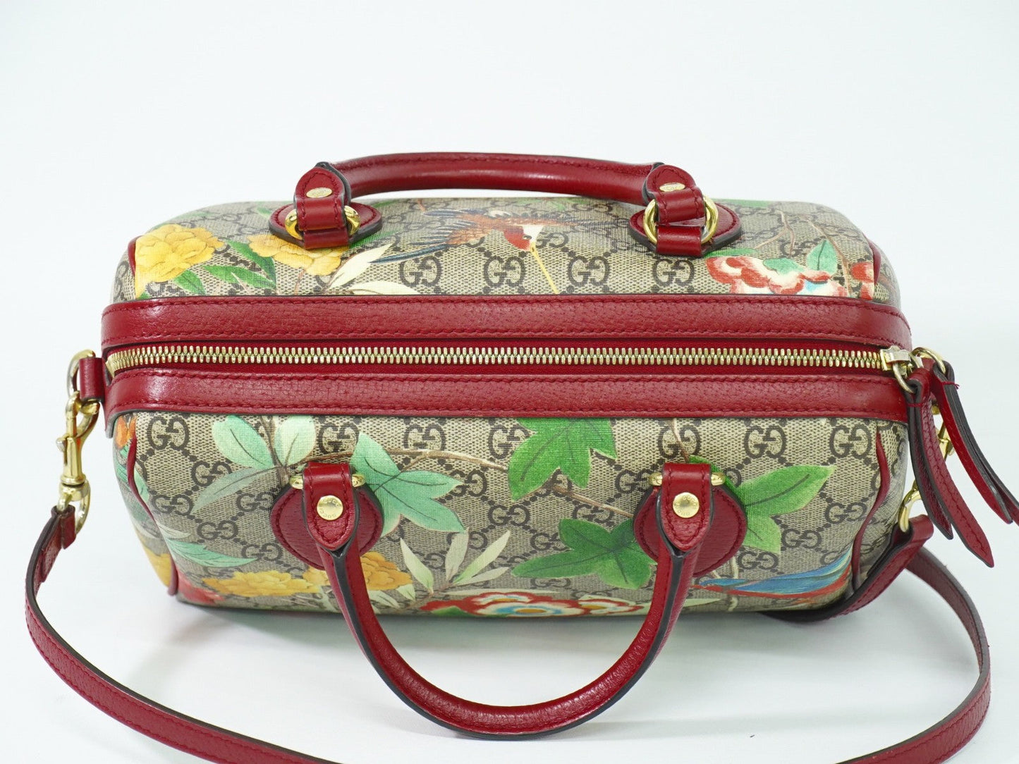 Gucci Convertible Boston Bag Tian Print Gg Coated Canvas Multicolour Canvas Handbag ( )