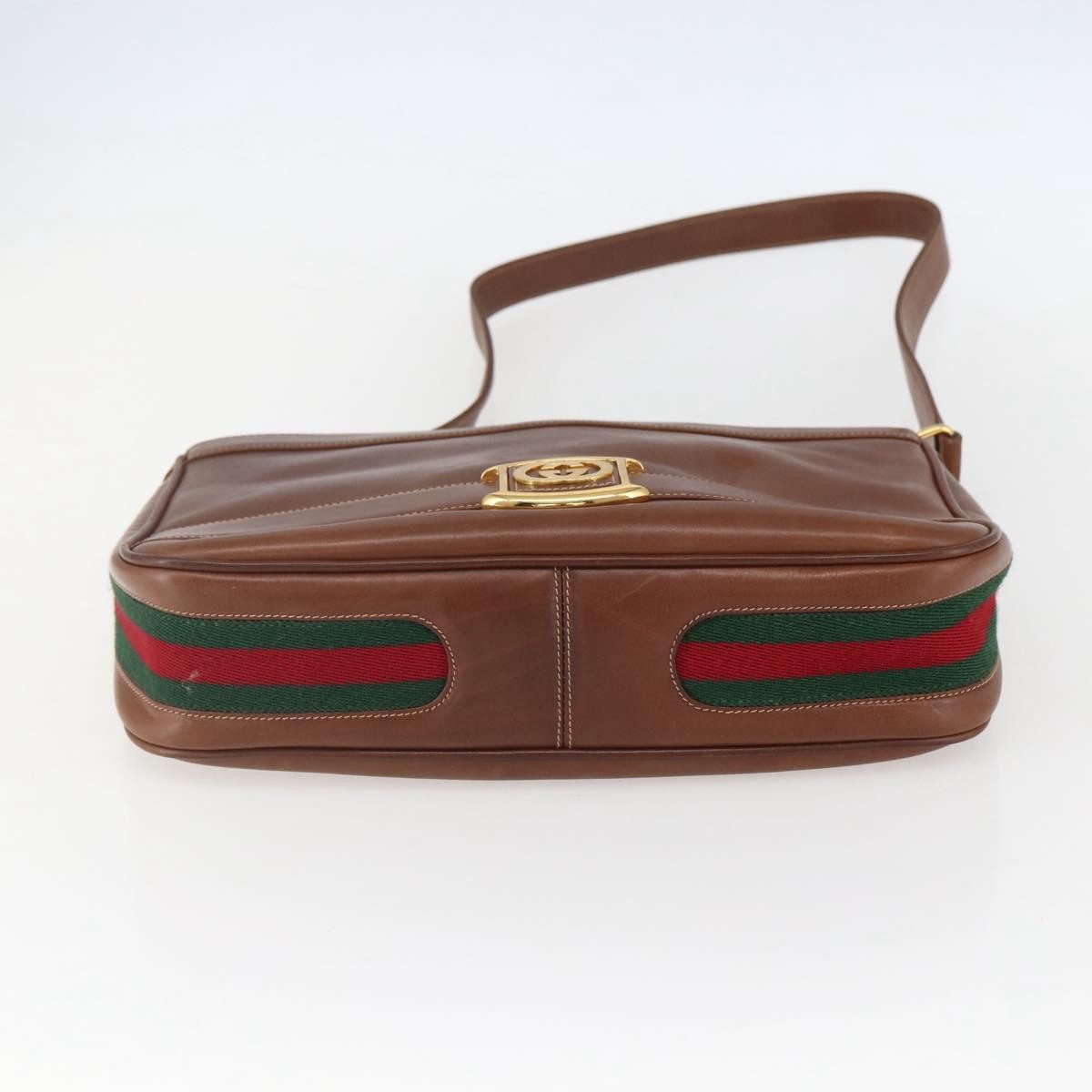 Gucci Sherry Line Shoulder Bag Leather Brown Leather Shoulder Bag Bag ( )