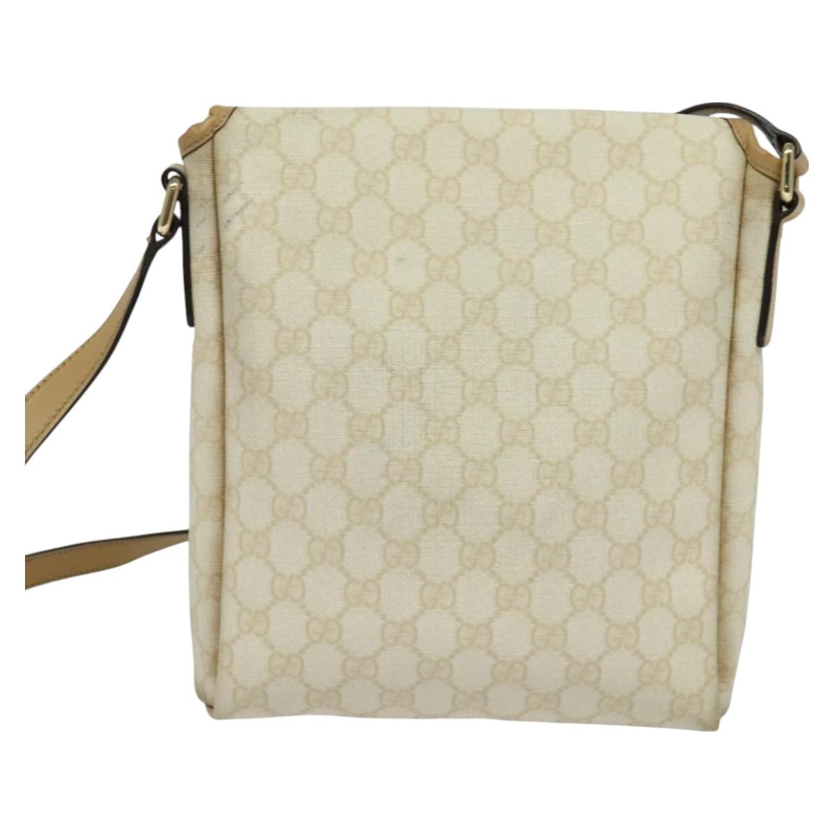 Gucci Flap Messenger Gg Coated Canvas White Pvc Shoulder Bag Bag ( )