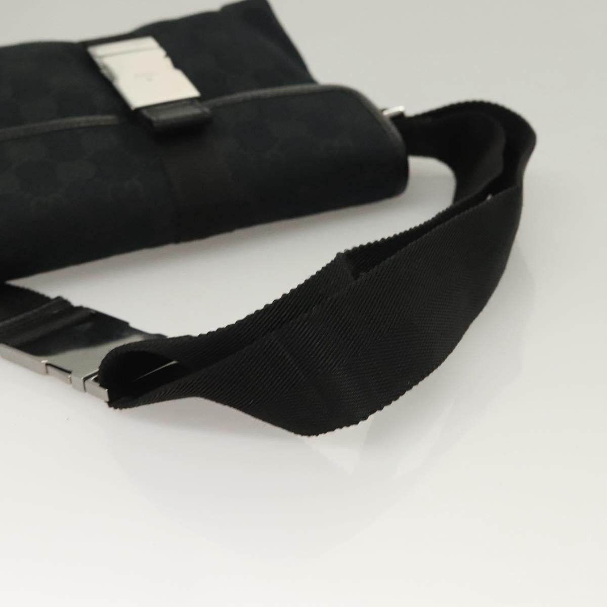 Gucci Buckle Belt Bag Gg Canvas Black Canvas Bag ( )
