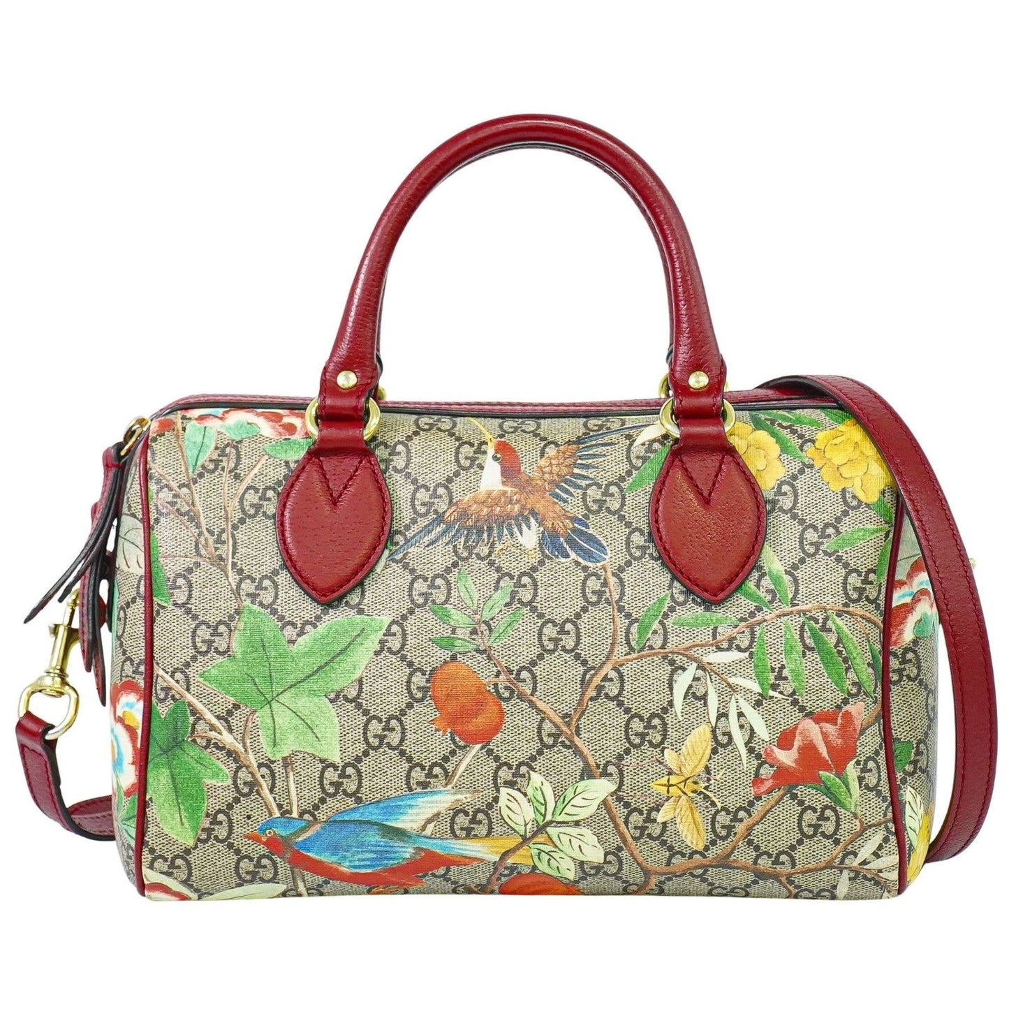 Gucci Convertible Boston Bag Tian Print Gg Coated Canvas Multicolour Canvas Handbag ( )