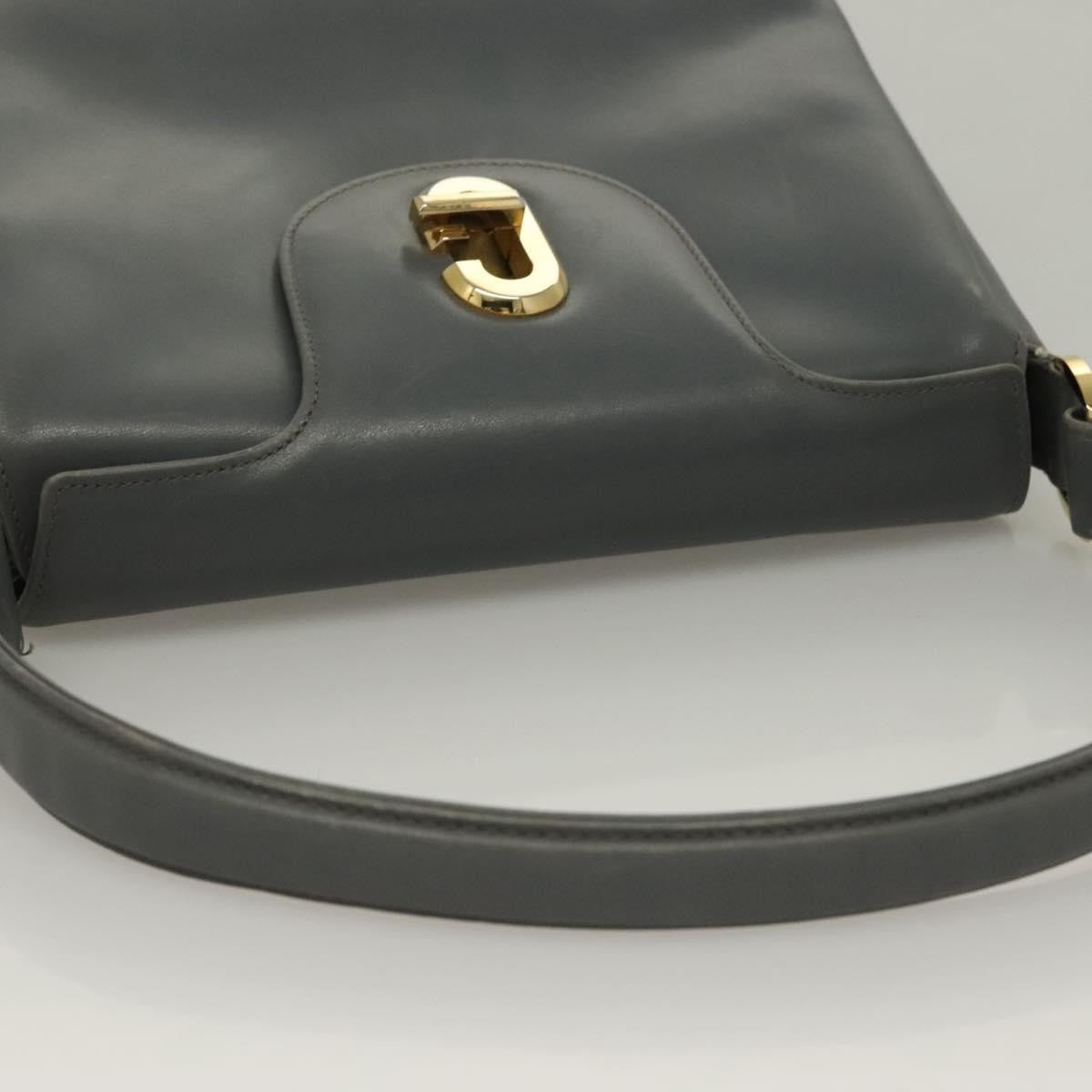 Gucci 1973 Top Handle Bag Leather Gray Leather Handbag ( )