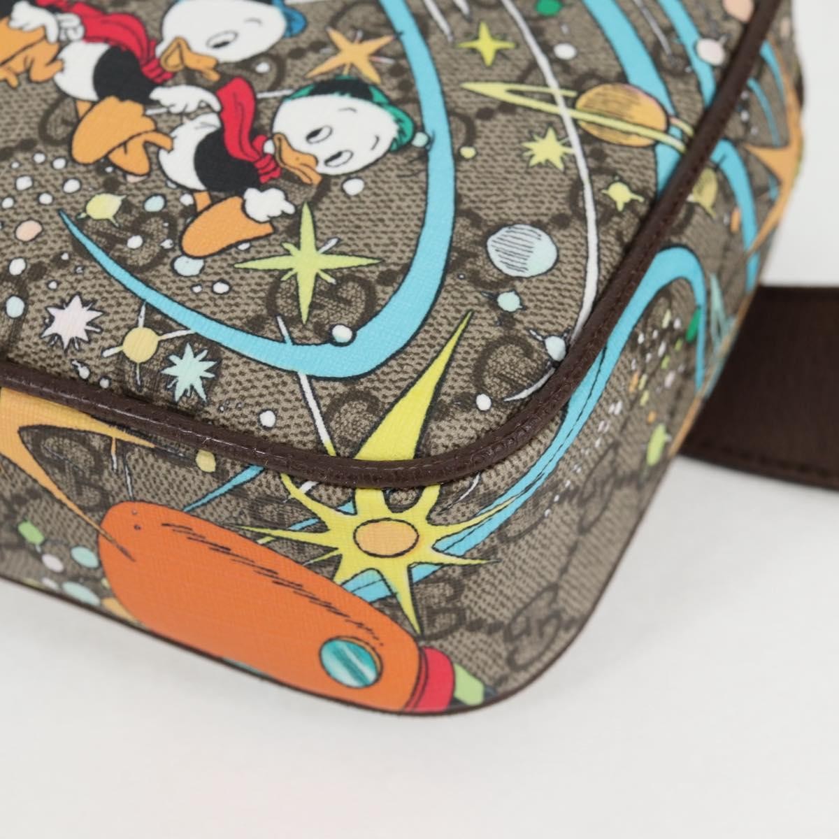 Gucci Disney Donald Duck Belt Bag Printed Gg Coated Canvas Beige Pvc Shoulder Bag Bag ( )