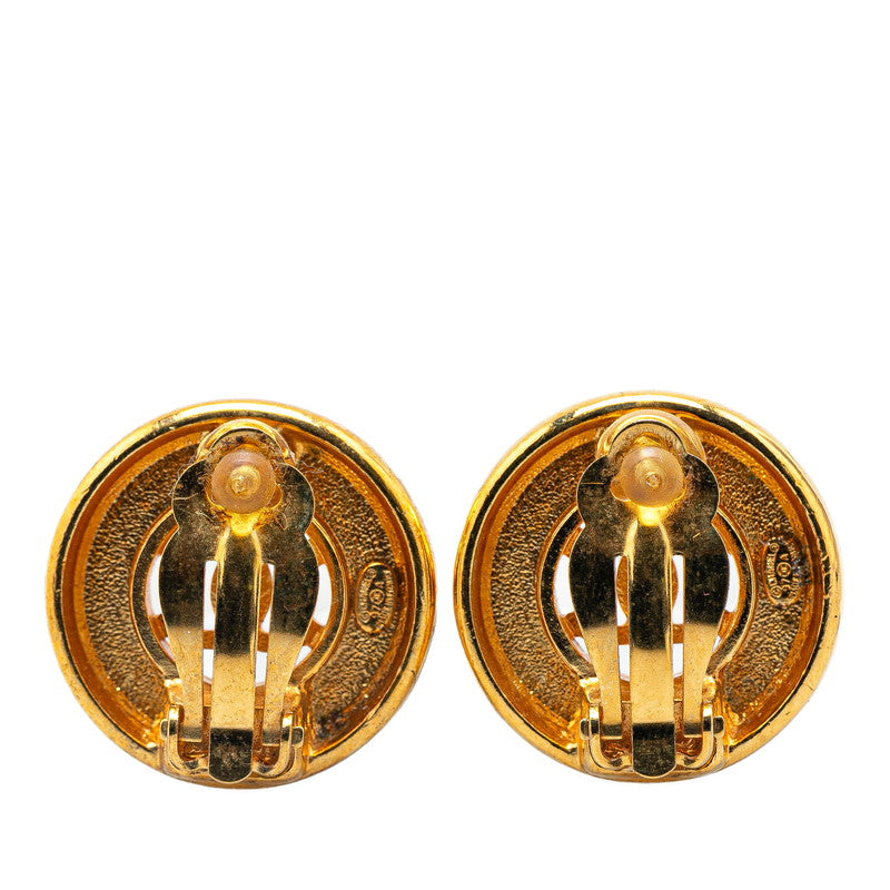 Chanel Gold Plated Coco Mark   Earrings 97A