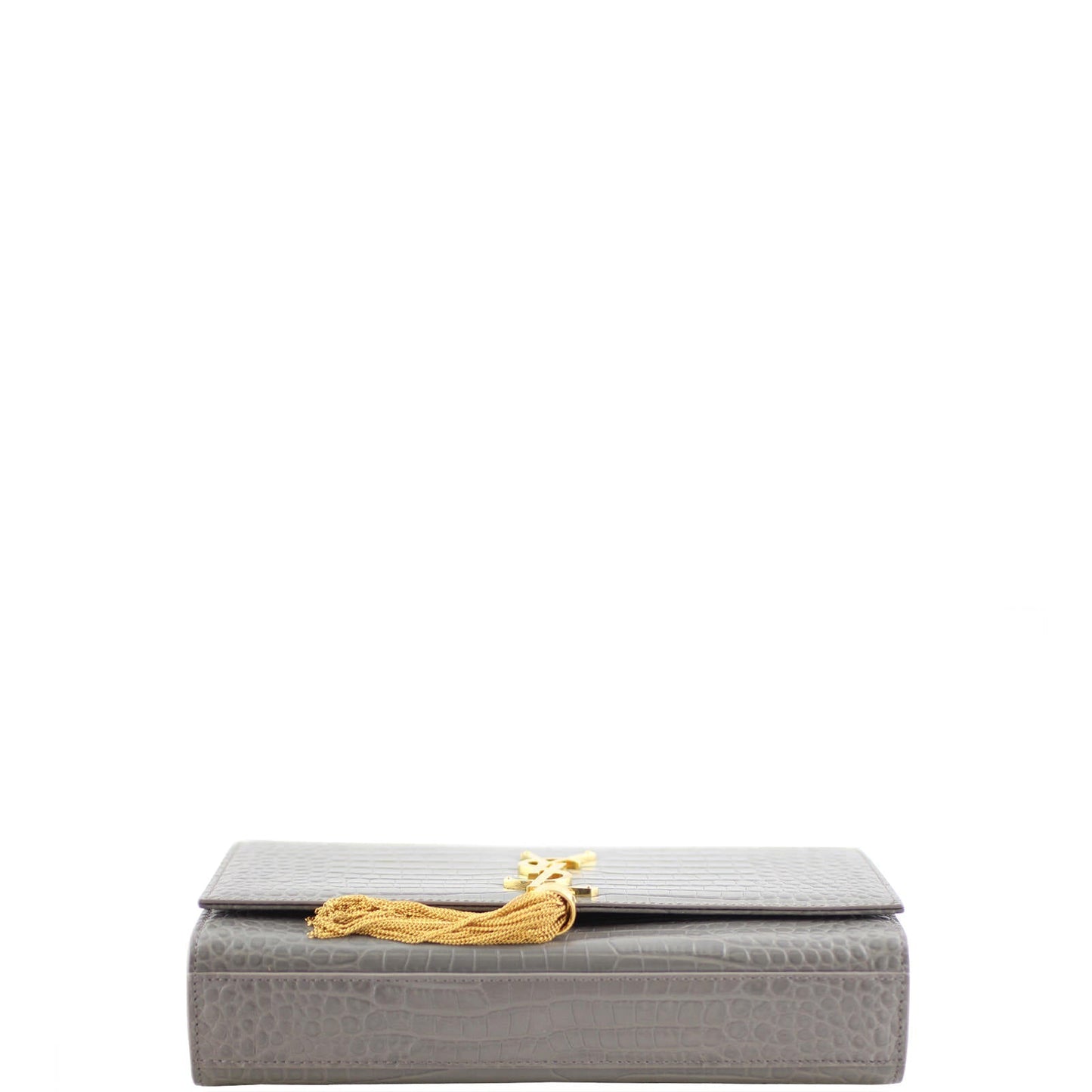 Saint Laurent Kate Medium Tassel Satchel Crocodile Embossed